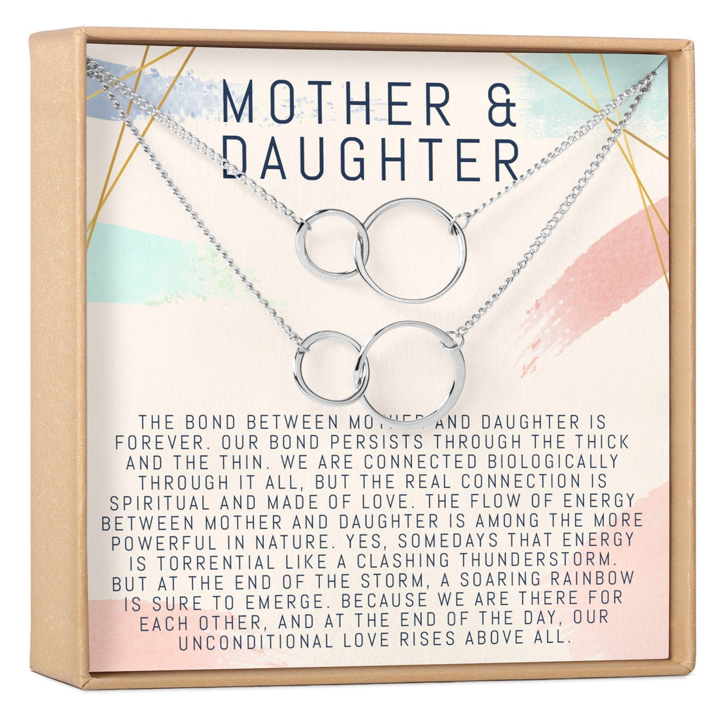 Mother & Daughter Double Circles Necklace Set