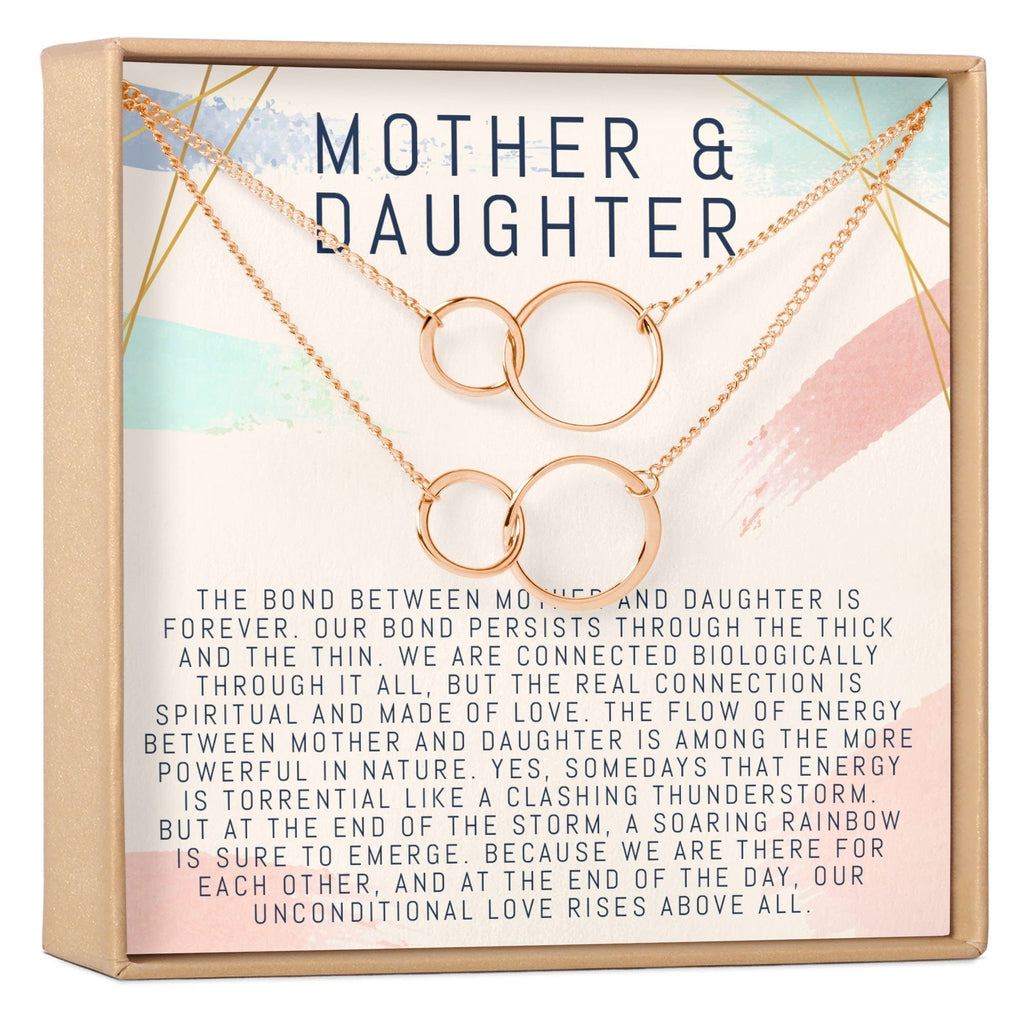 Mother & Daughter Double Circles Necklace Set