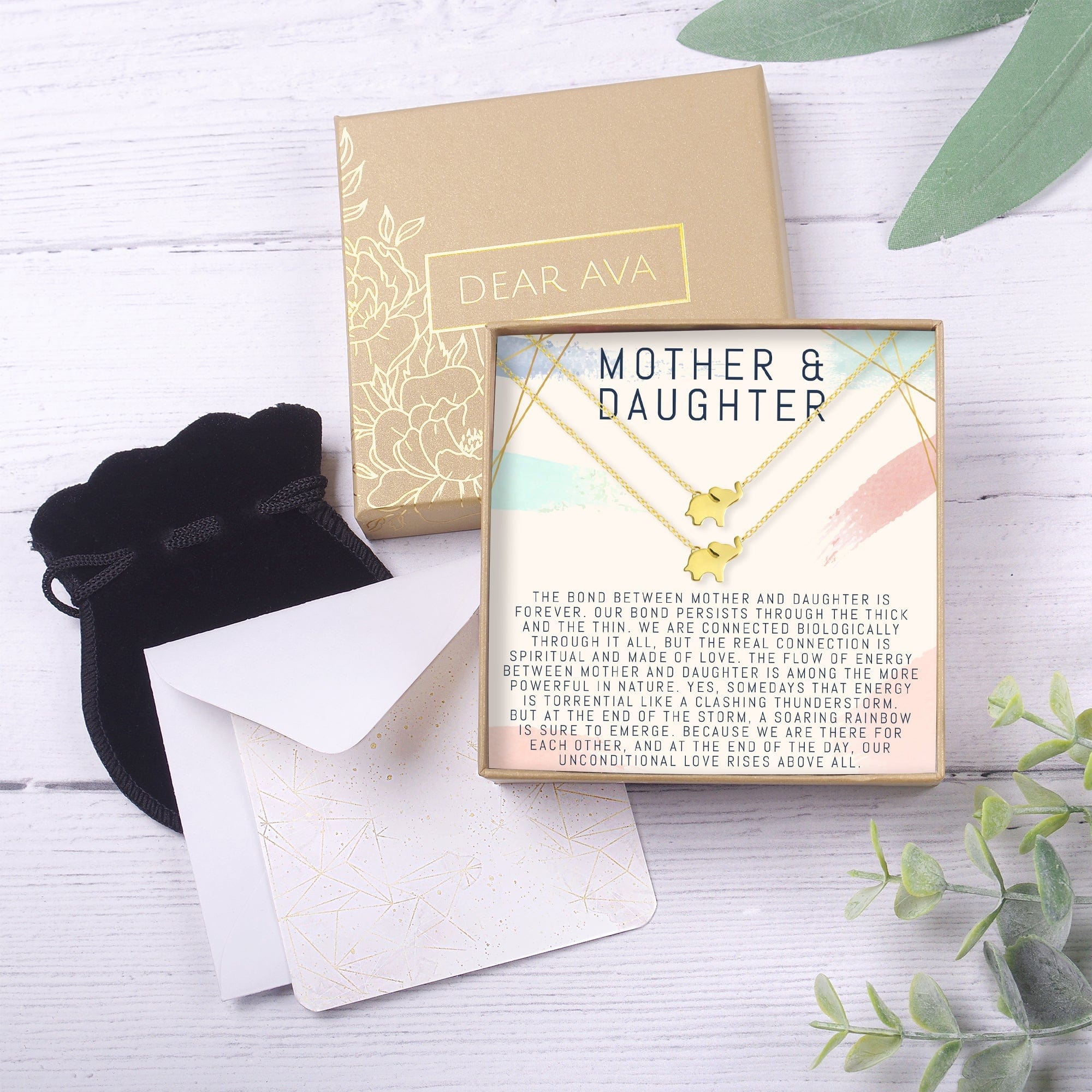 Mother & Daughter Elephant Necklace Set