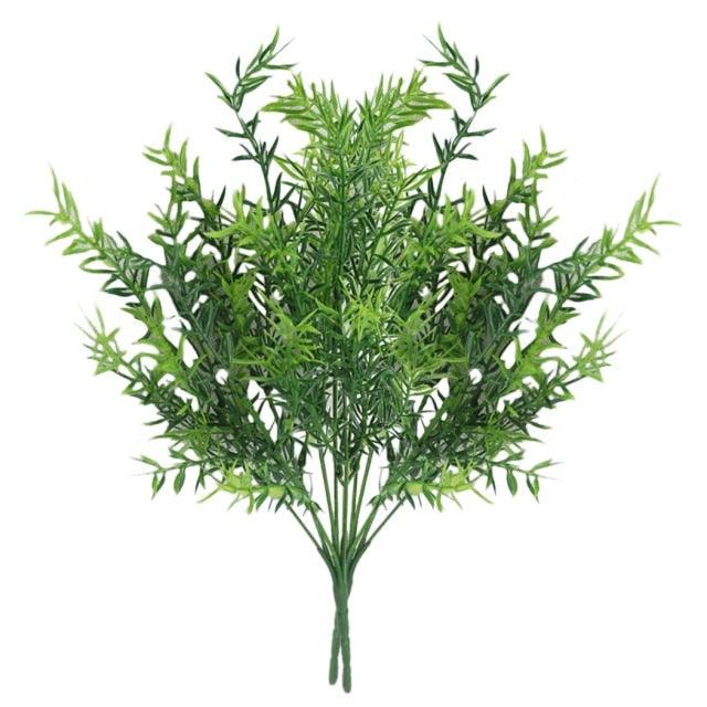 New Artificial Shrubs Boston Fern Grass Fake Green Bushes Indoor Outdoor UV Resistant Indoor Outside For Home Garden Porch Window Décor
