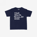 New York Baseball Stadium NYY Address Women's Baby Tee