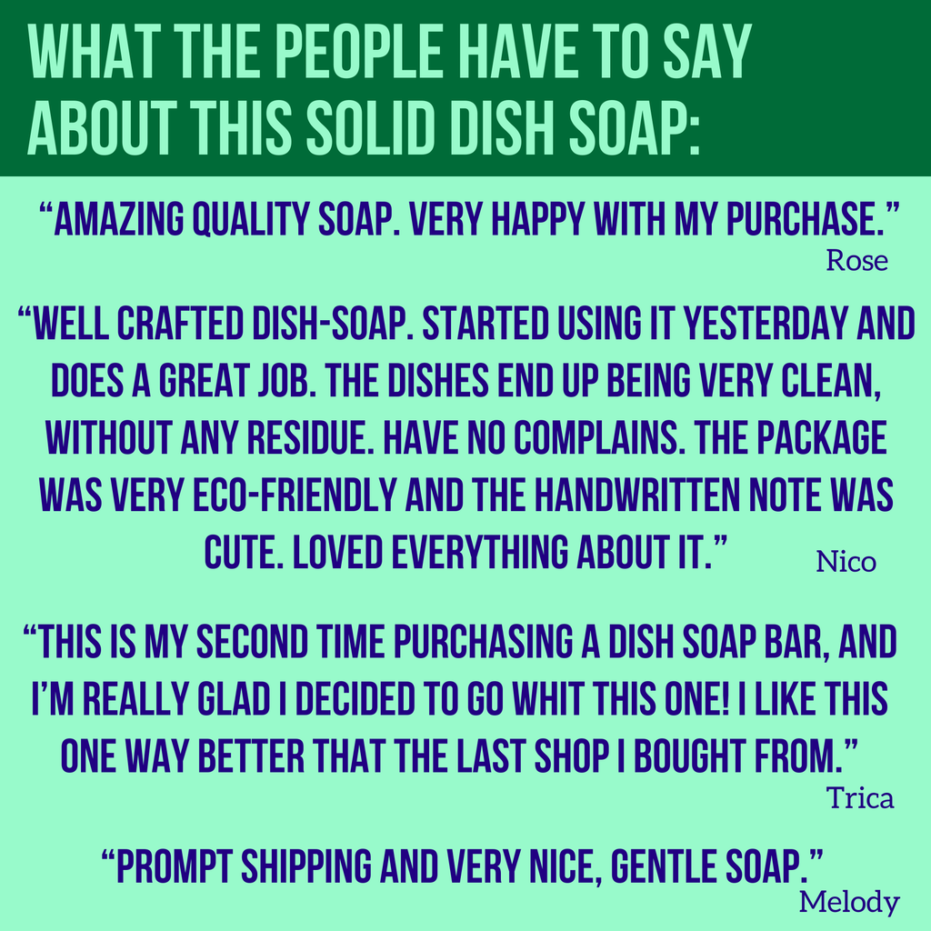 Solid Dish Soap Bar Non-Toxic, Unscented, Plastic-Free Dishwashing
