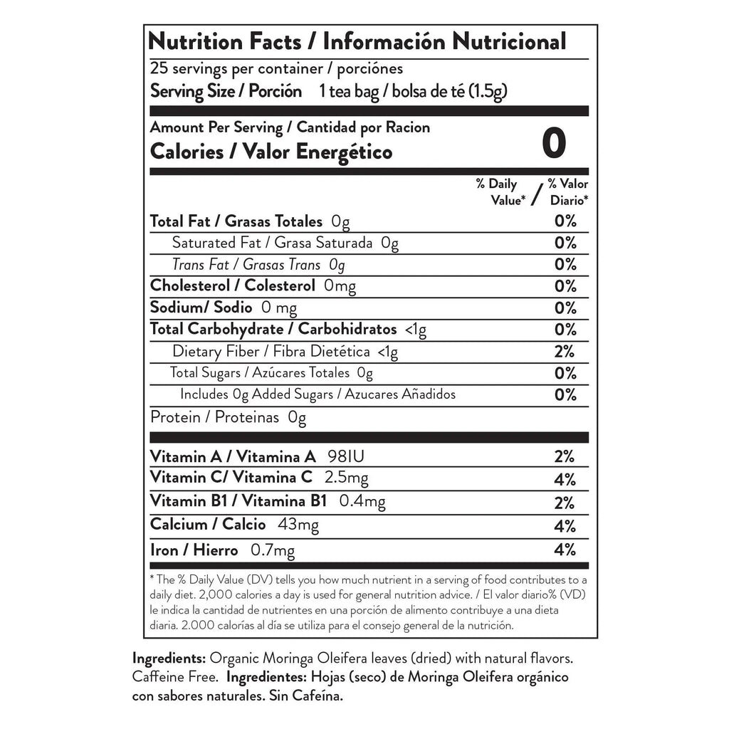 Organic Moringa Tea - Mango - Caffeine-Free Herbal Tea
