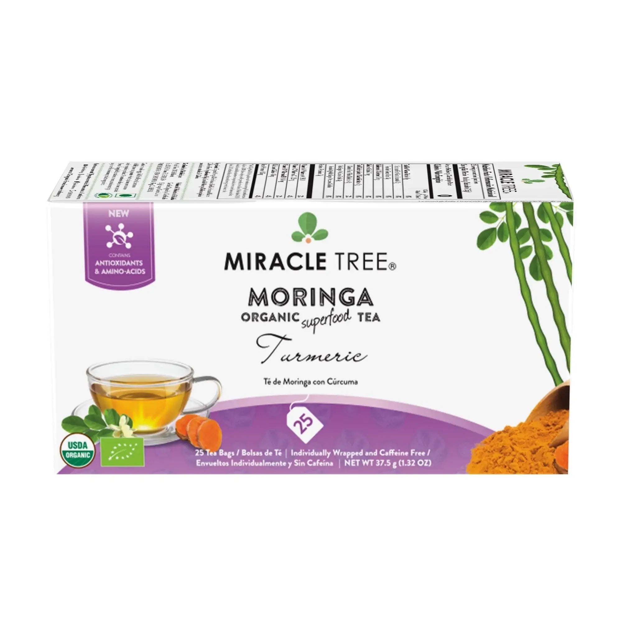 Organic Moringa Tea - Turmeric - Caffeine-Free Herbal Tea