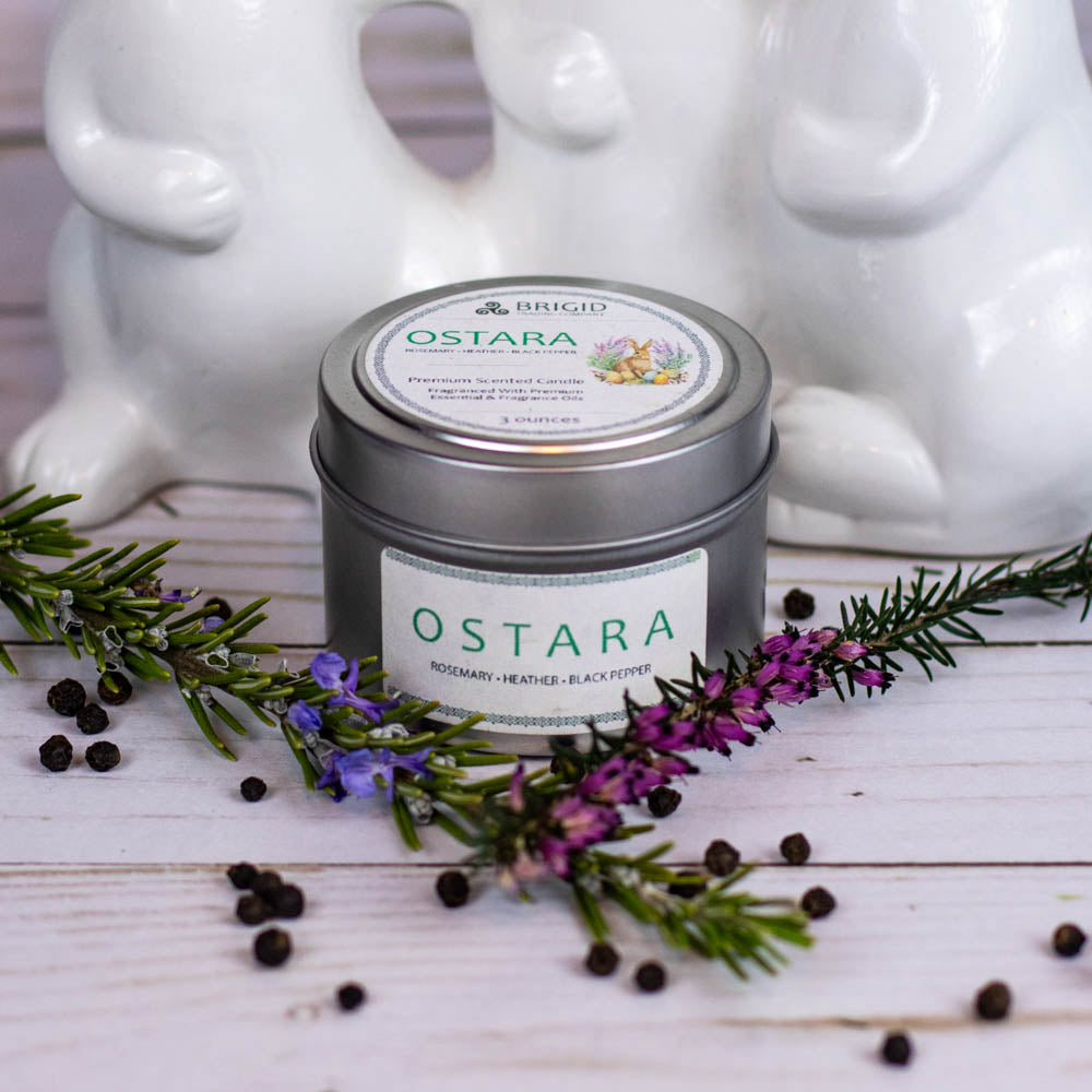 Ostara Soy Wax Candle - Heather, Rosemary, and Black Pepper