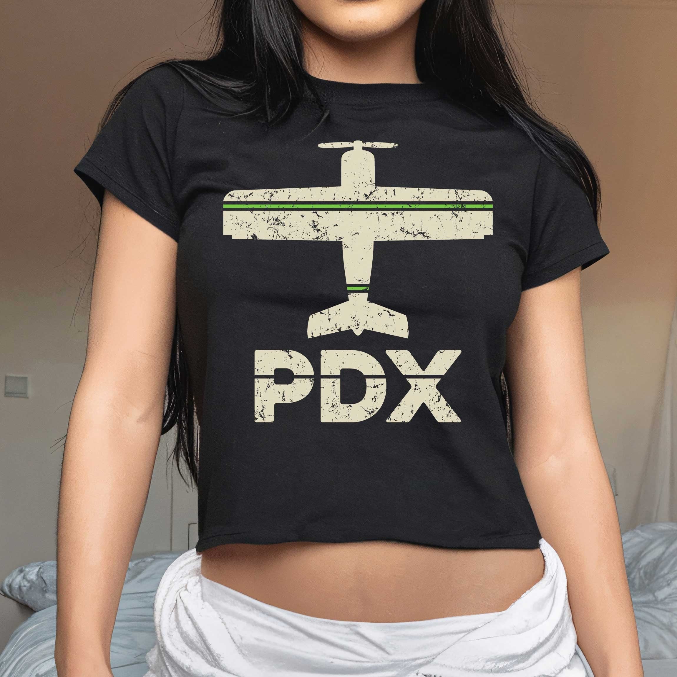 Portland PDX Airport Women's Baby Tee