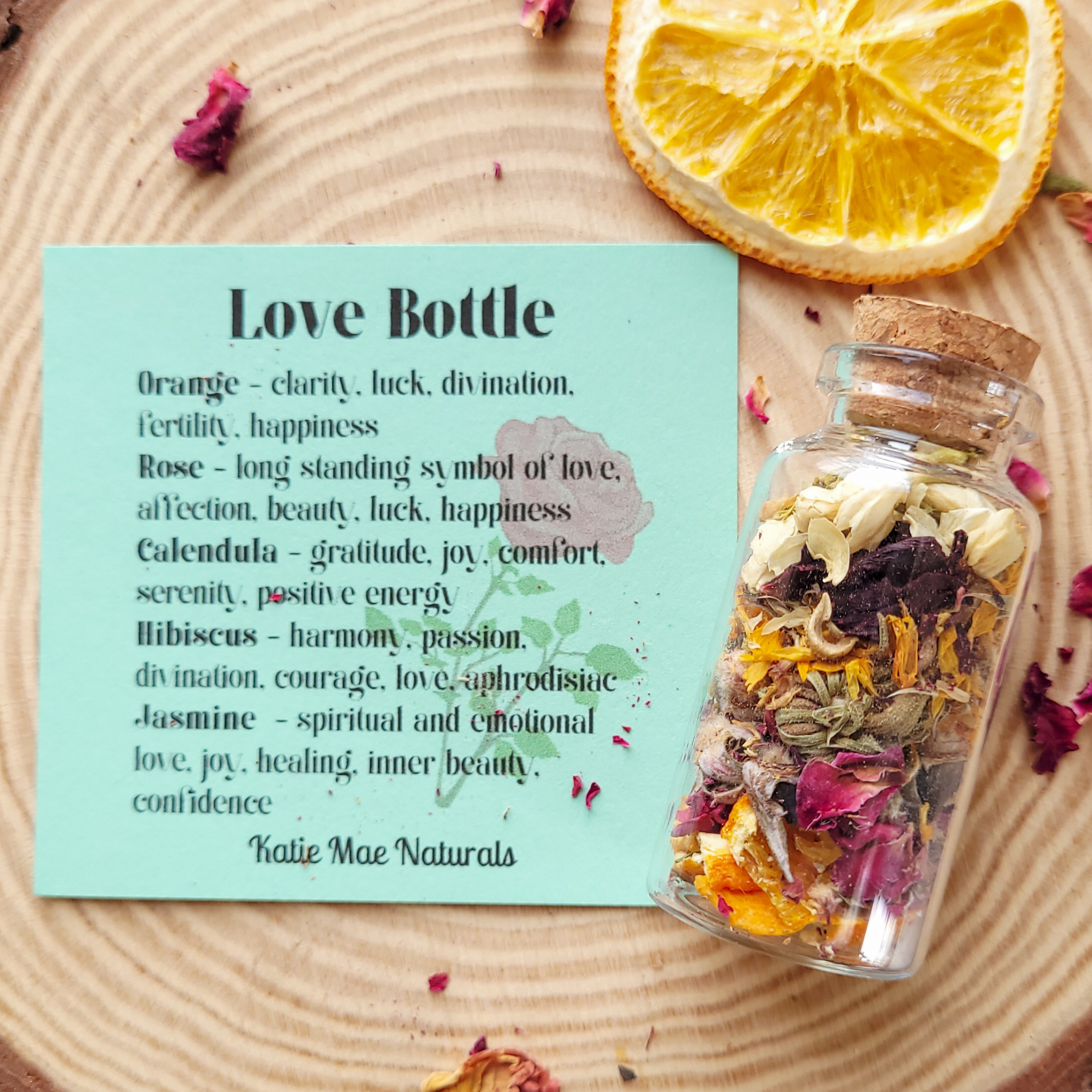 Love Spell Bottle, Intention Setting for Love and Affection