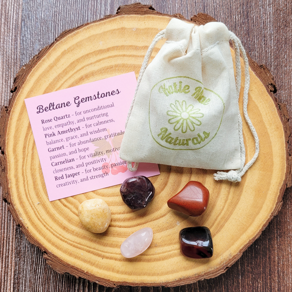 Beltane Gemstone Set – Crystal Collection for Love, Passion, Growth & Spring Rituals