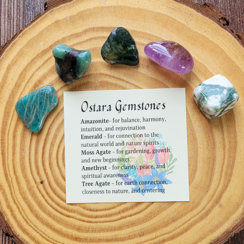 Ostara Gemstone Set – Spring Equinox Crystal Collection for Growth, Renewal & Harmony