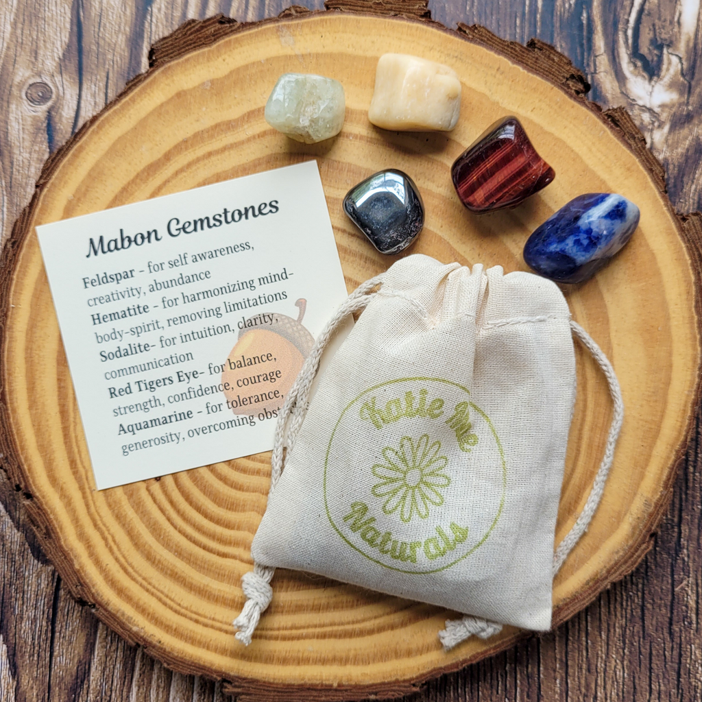 Mabon Gemstone Set – Autumn Equinox Crystal Collection for Balance, Reflection & Grounding