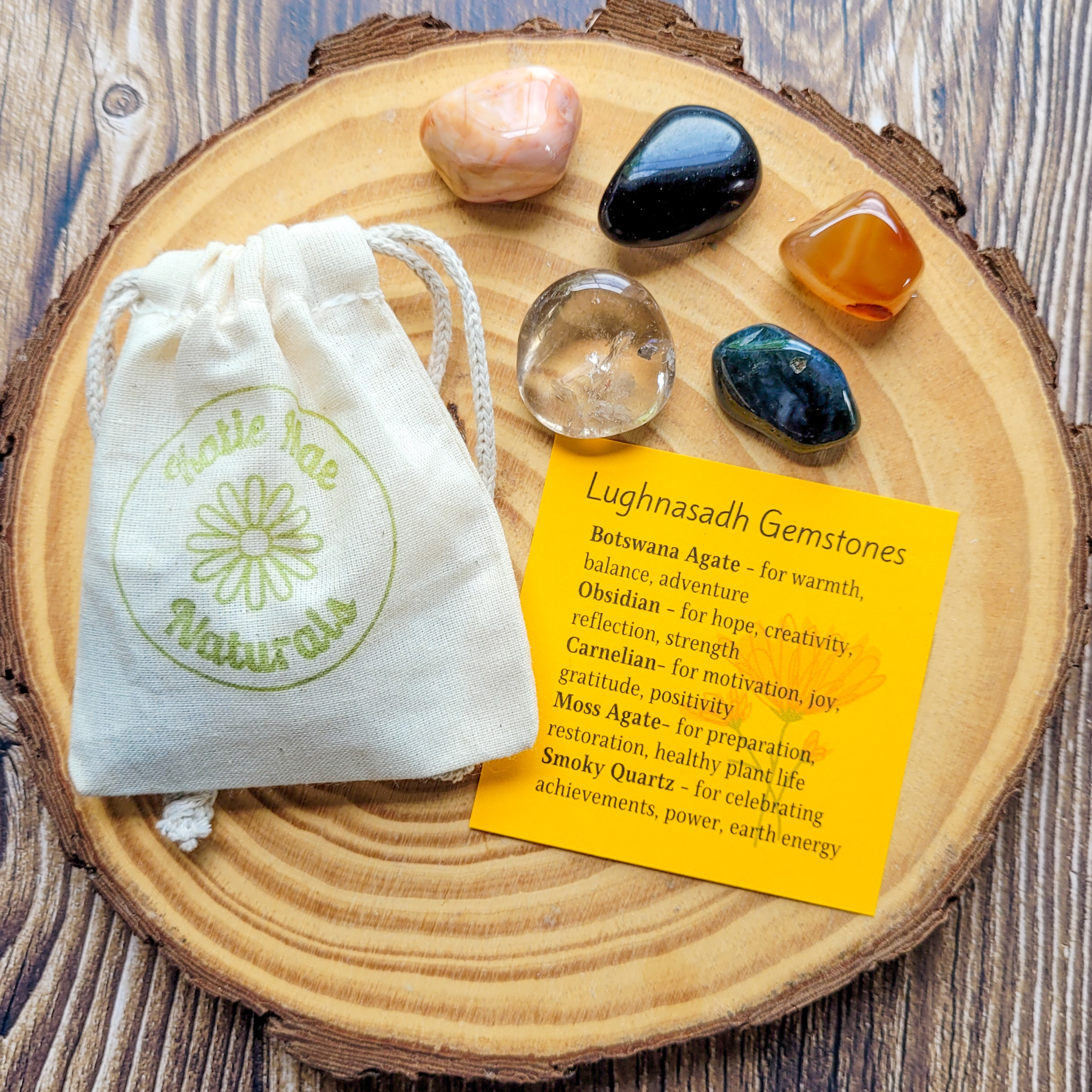 Lughnasadh Gemstone Set – Harvest Crystal Collection for Gratitude, Abundance & Grounding