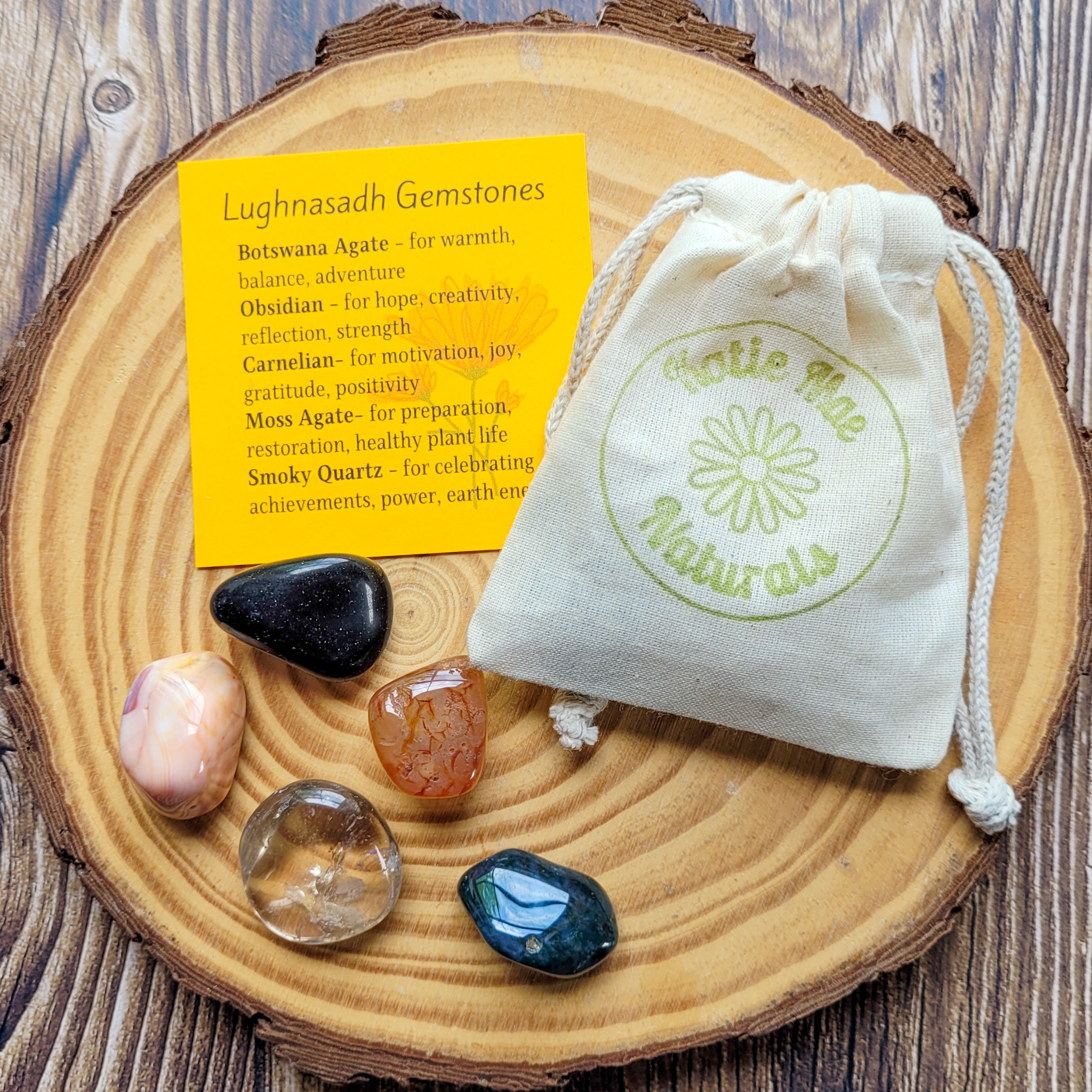 Lughnasadh Gemstone Set – Harvest Crystal Collection for Gratitude, Abundance & Grounding