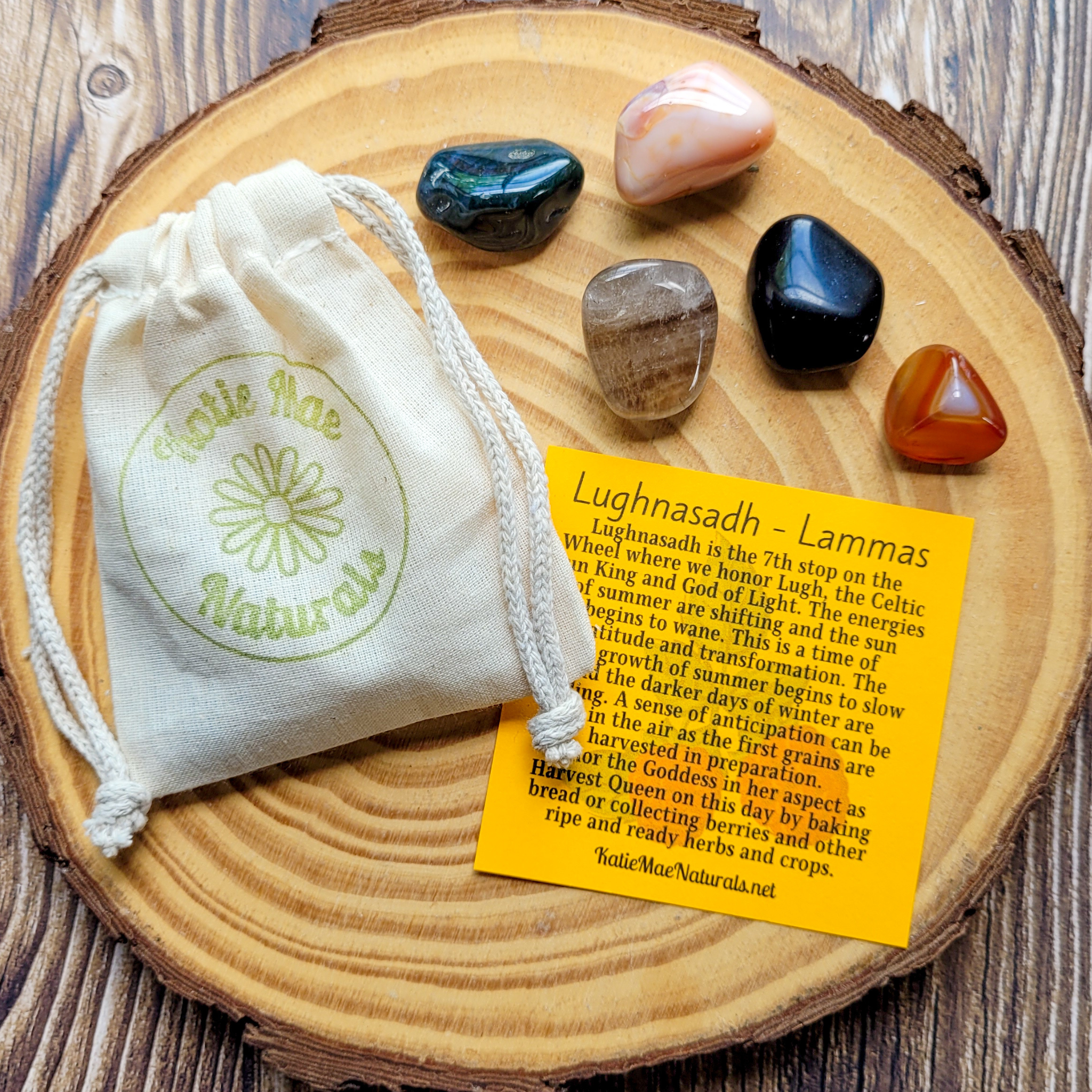 Lughnasadh Gemstone Set – Harvest Crystal Collection for Gratitude, Abundance & Grounding
