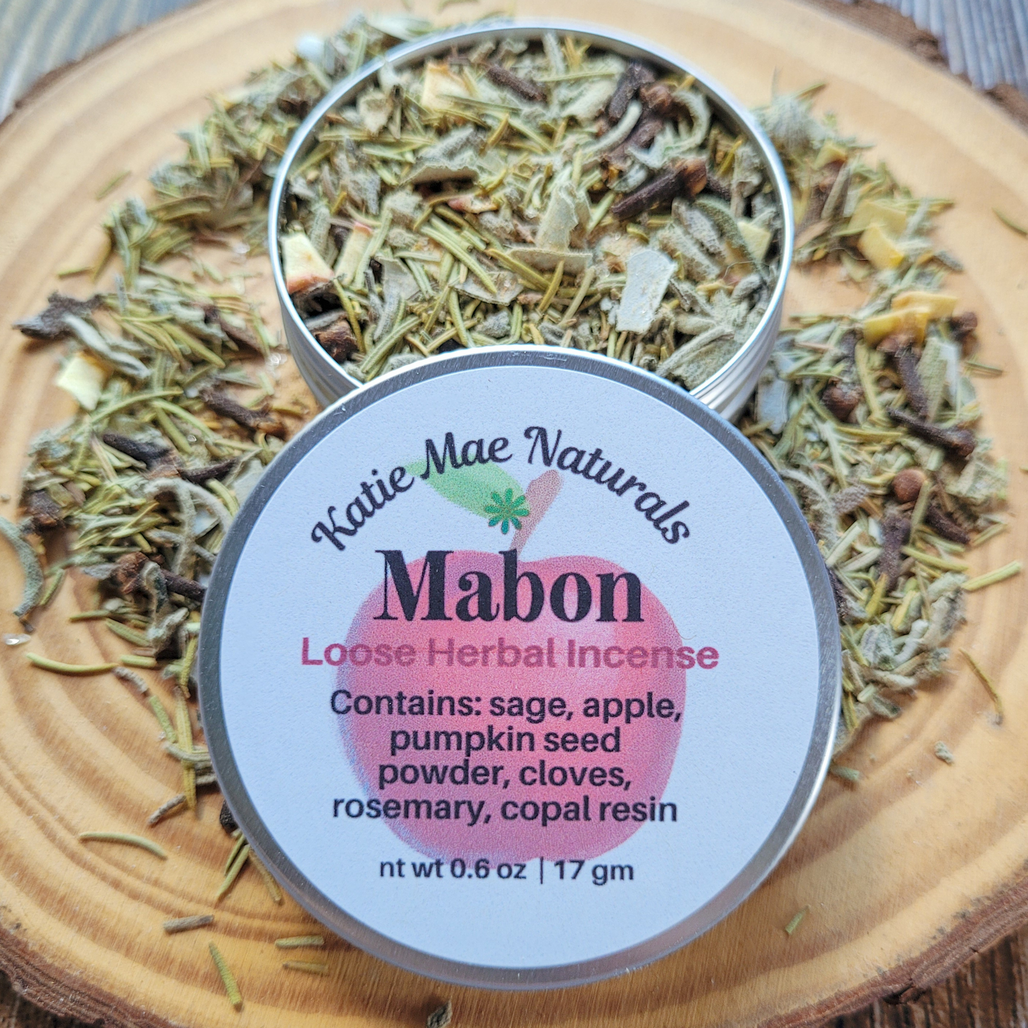 Mabon Herbal Incense – Apple Sage Copal Blend for Autumn Rituals, Gratitude & Balance