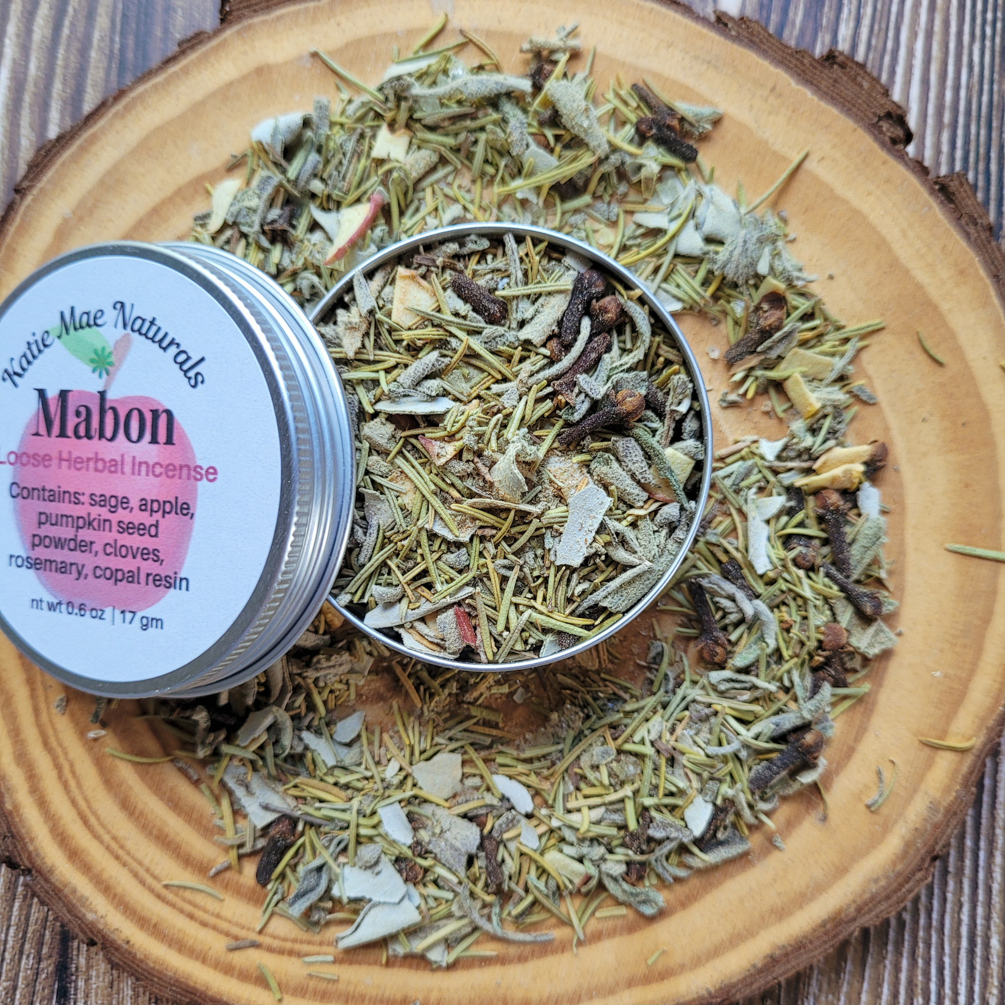 Mabon Herbal Incense – Apple Sage Copal Blend for Autumn Rituals, Gratitude & Balance