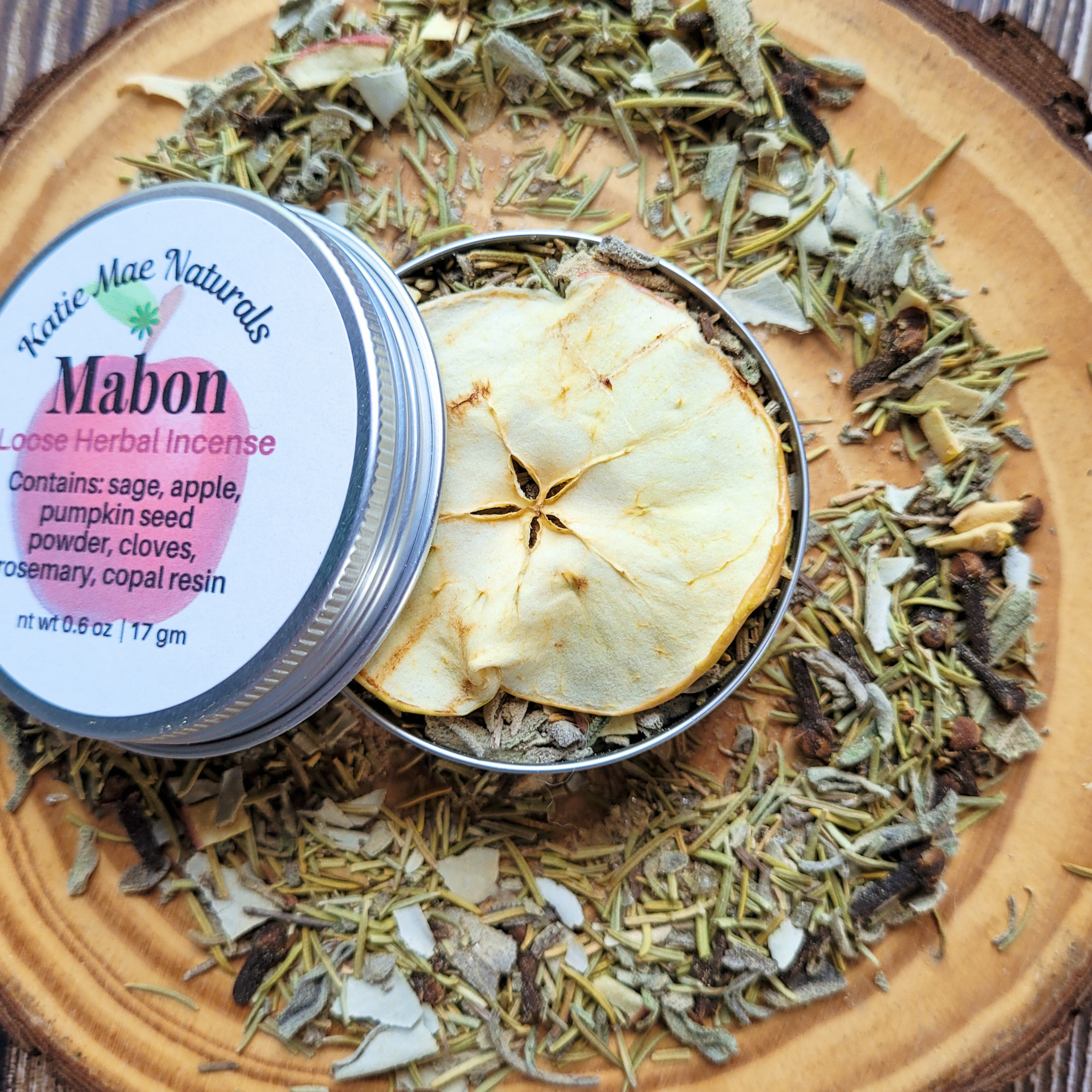 Mabon Herbal Incense – Apple Sage Copal Blend for Autumn Rituals, Gratitude & Balance