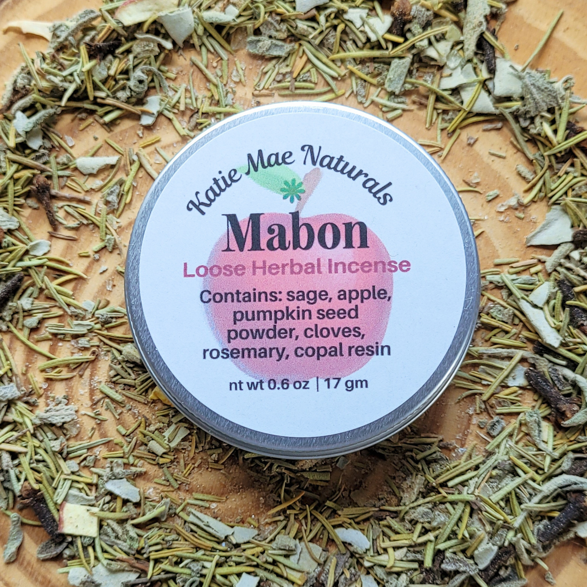Mabon Herbal Incense – Apple Sage Copal Blend for Autumn Rituals, Gratitude & Balance