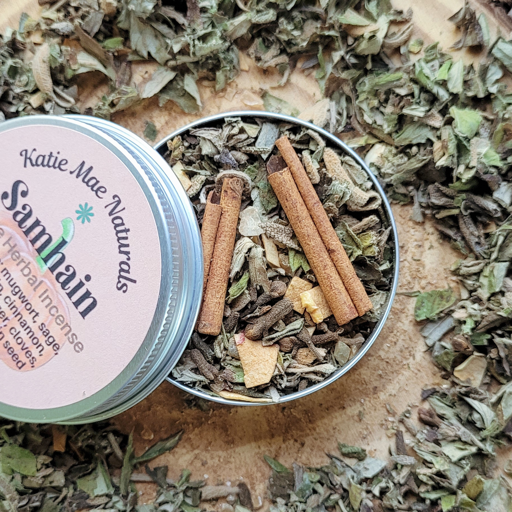 Samhain Herbal Incense – Mugwort Clove Copal Blend for Ancestral Rituals, Protection & Reflection