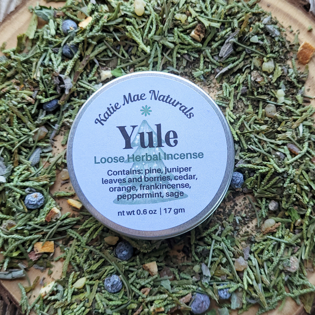 Yule Herbal Incense – Pine Cedar Frankincense Blend for Winter Solstice Rituals & Renewal