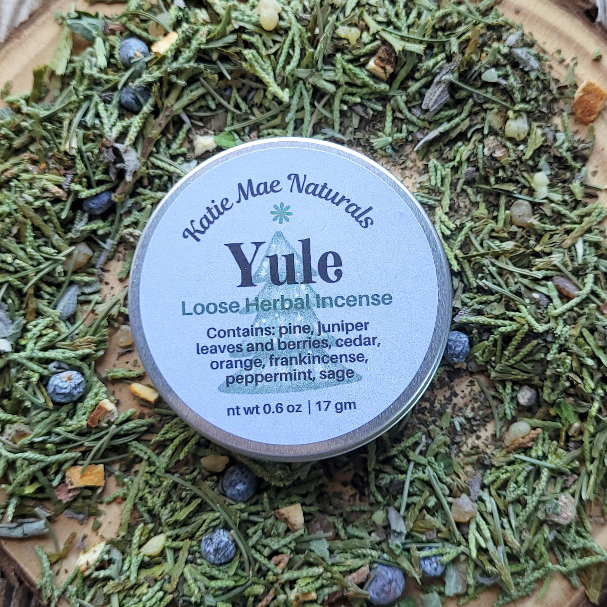 Yule Herbal Incense – Pine Cedar Frankincense Blend for Winter Solstice Rituals & Renewal