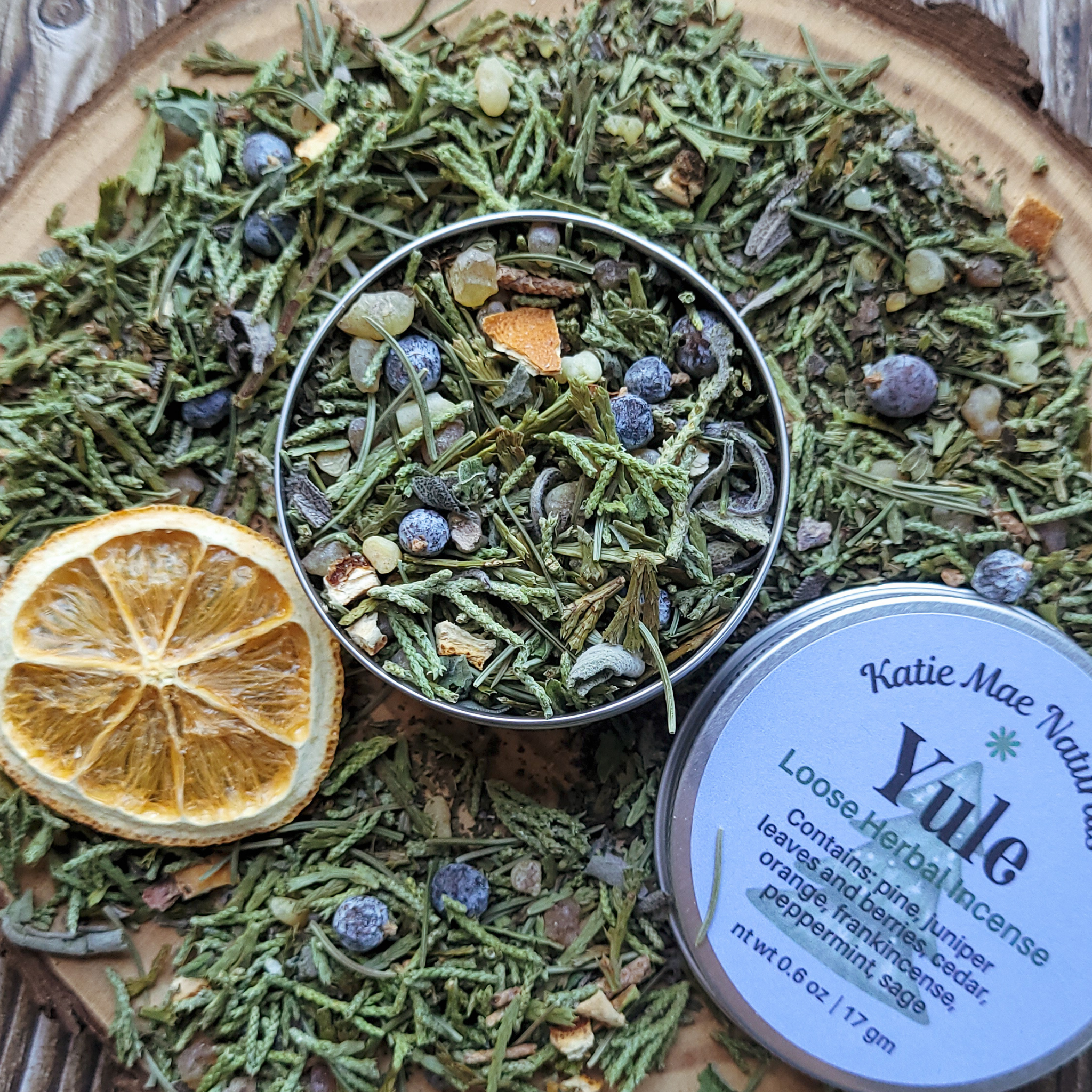 Yule Herbal Incense – Pine Cedar Frankincense Blend for Winter Solstice Rituals & Renewal