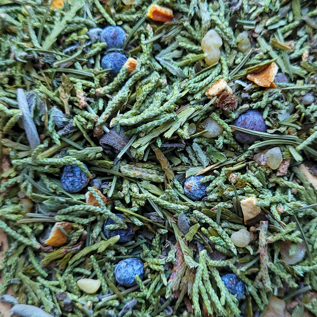 Yule Herbal Incense – Pine Cedar Frankincense Blend for Winter Solstice Rituals & Renewal