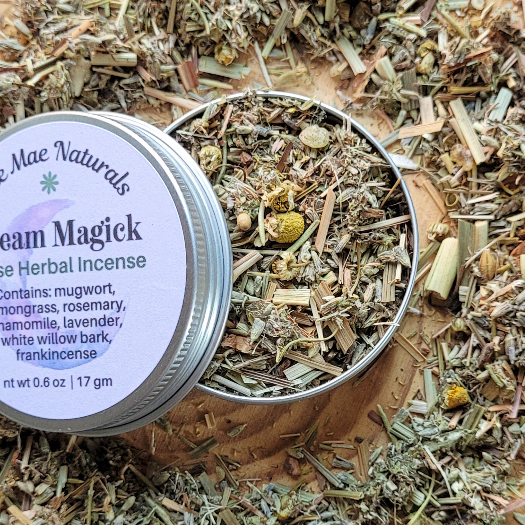 Dream Magick Herbal Incense – Mugwort Lavender Frankincense Blend for Dreamwork, Intuition & Sleep Rituals