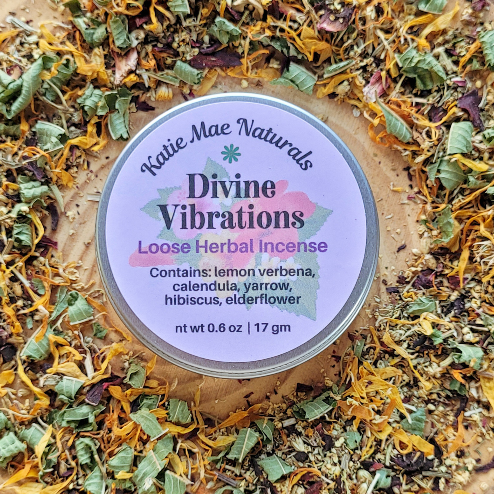 Divine Vibrations Herbal Incense – Floral Herbal Blend for Peace, Harmony & Spiritual Connection