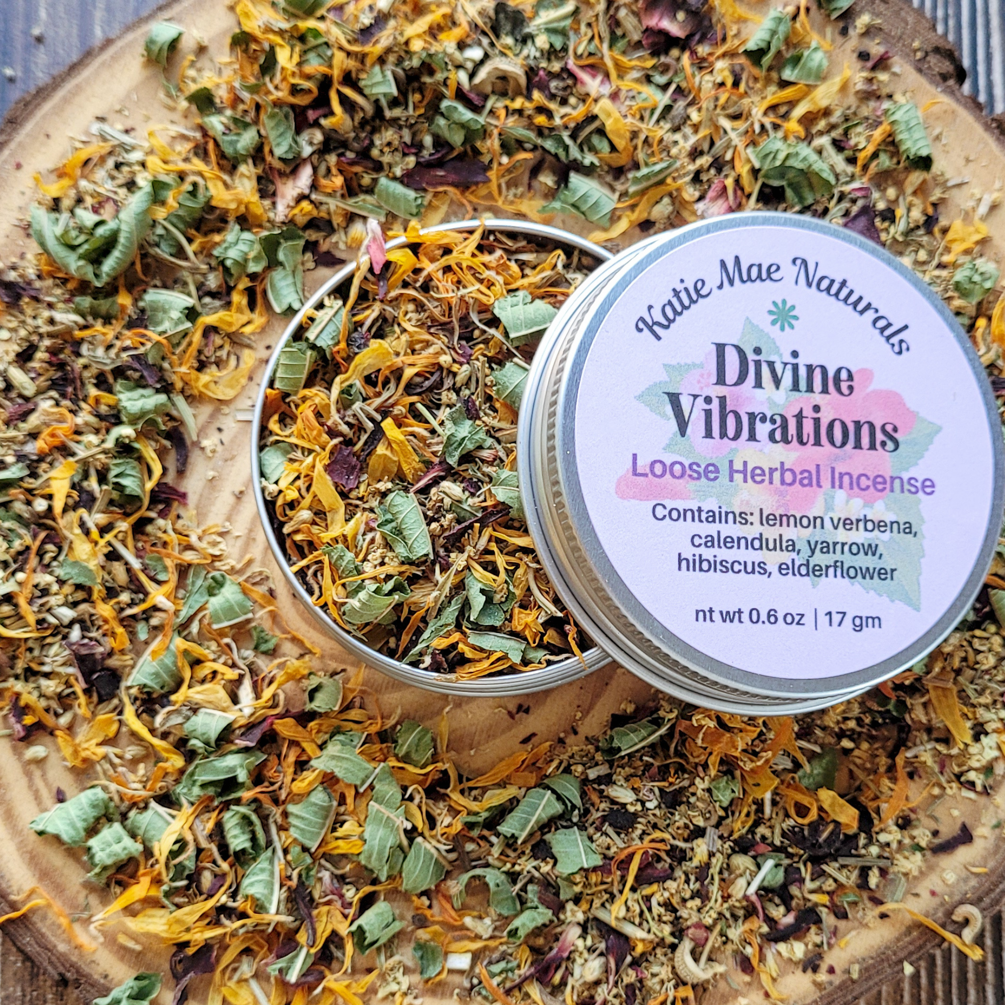 Divine Vibrations Herbal Incense – Floral Herbal Blend for Peace, Harmony & Spiritual Connection