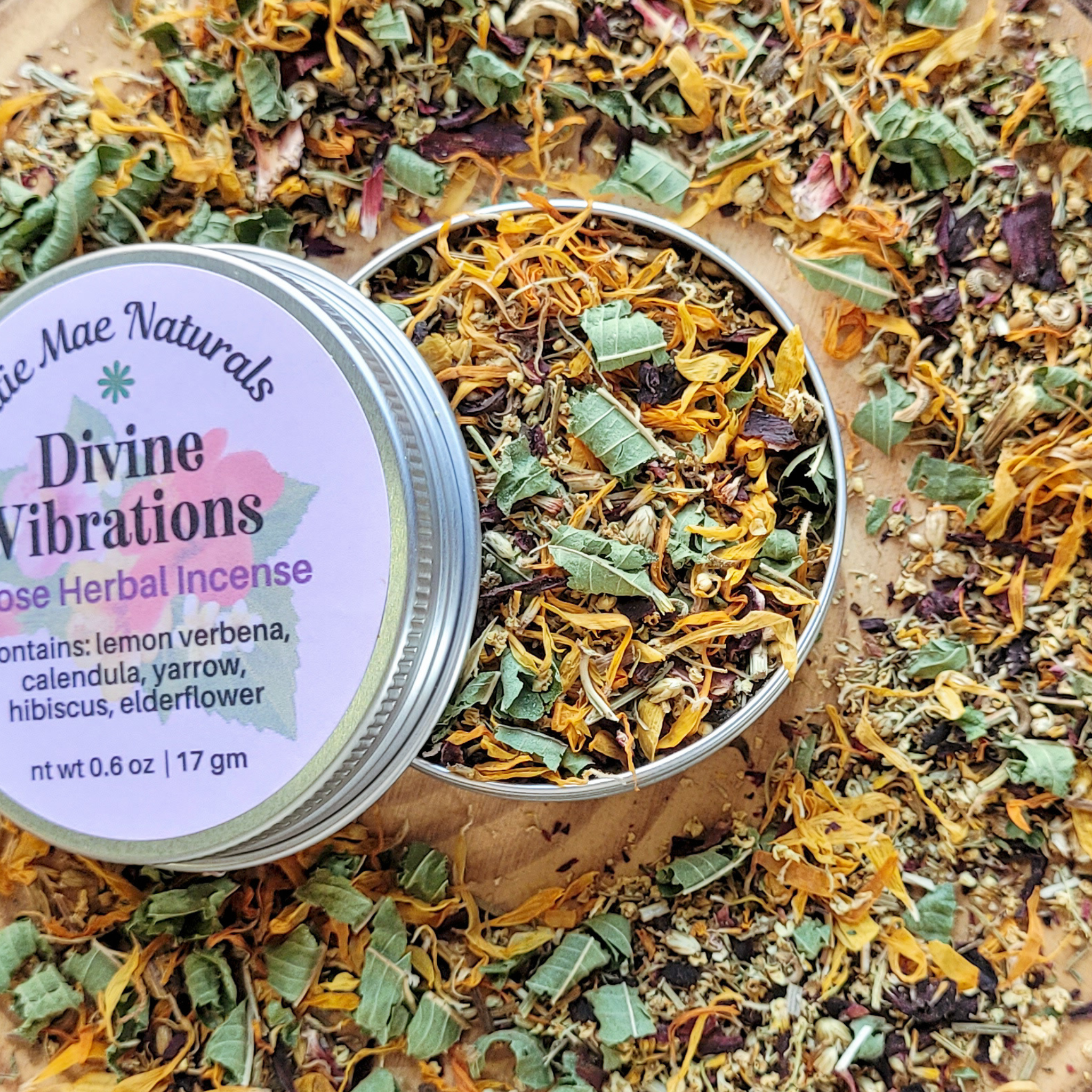 Divine Vibrations Herbal Incense – Floral Herbal Blend for Peace, Harmony & Spiritual Connection