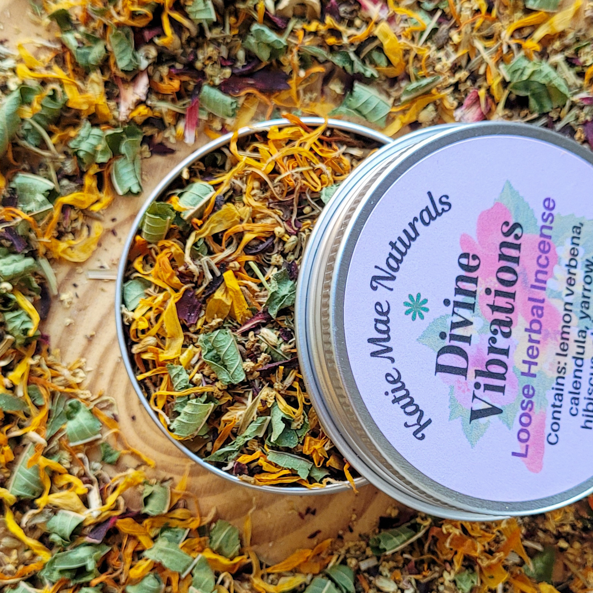 Divine Vibrations Herbal Incense – Floral Herbal Blend for Peace, Harmony & Spiritual Connection