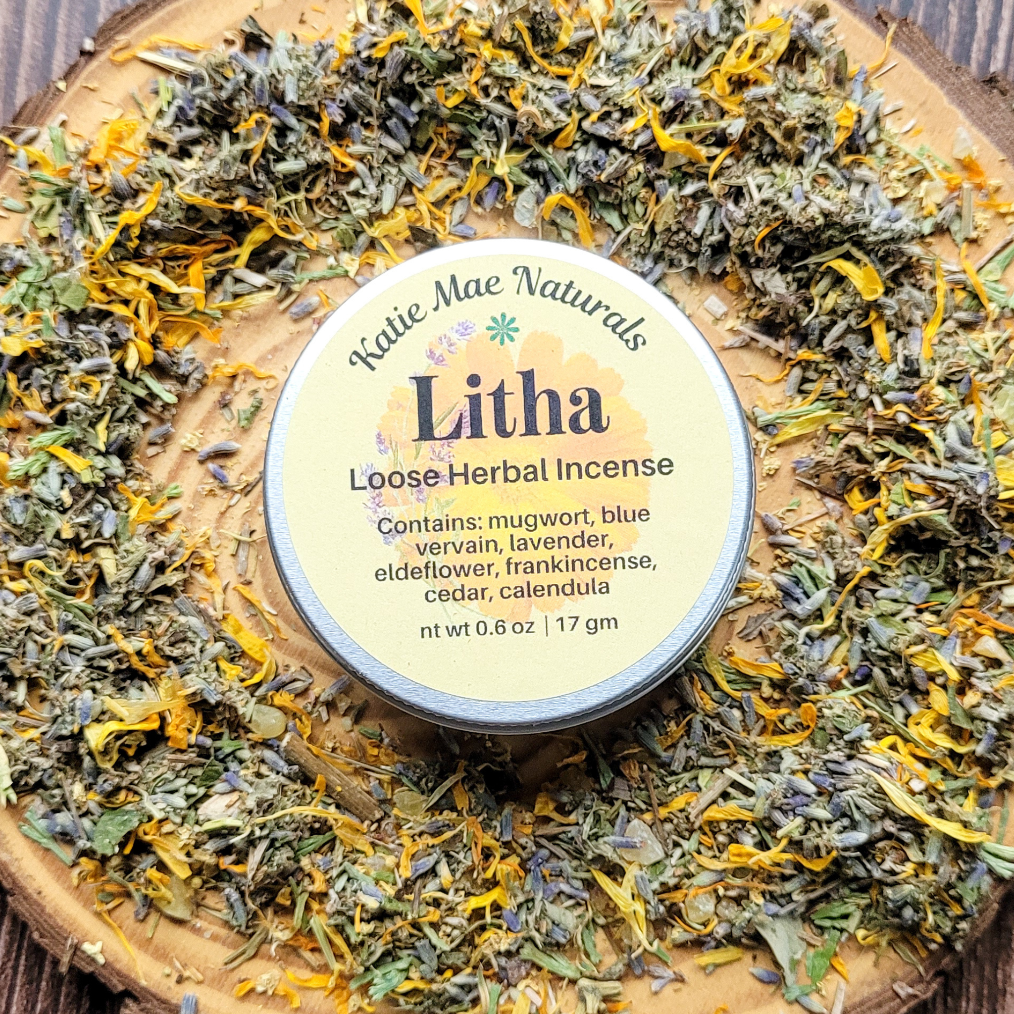 Litha Herbal Incense – Mugwort Lavender Frankincense Blend for Summer Solstice Rituals & Sun Energy