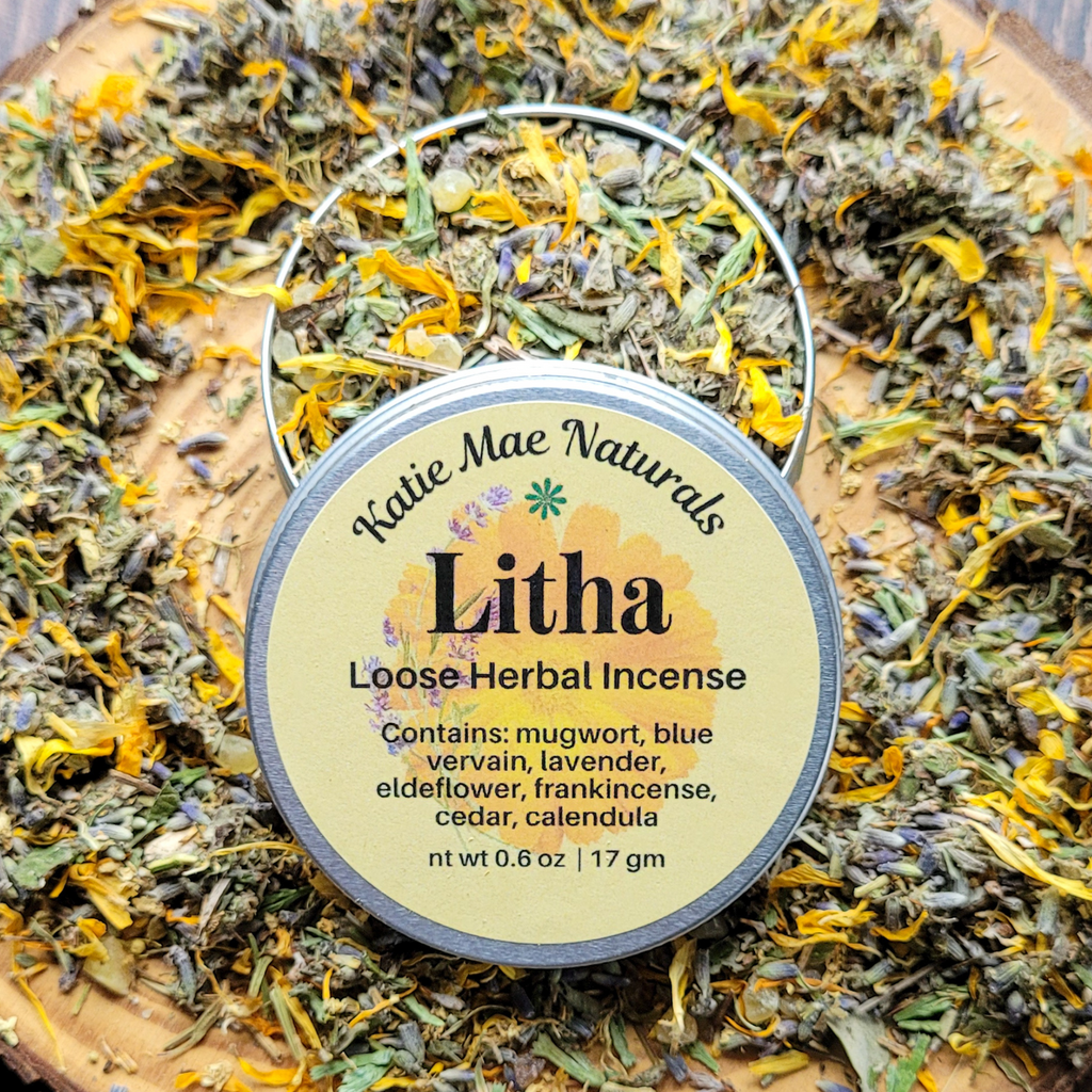 Litha Herbal Incense – Mugwort Lavender Frankincense Blend for Summer Solstice Rituals & Sun Energy