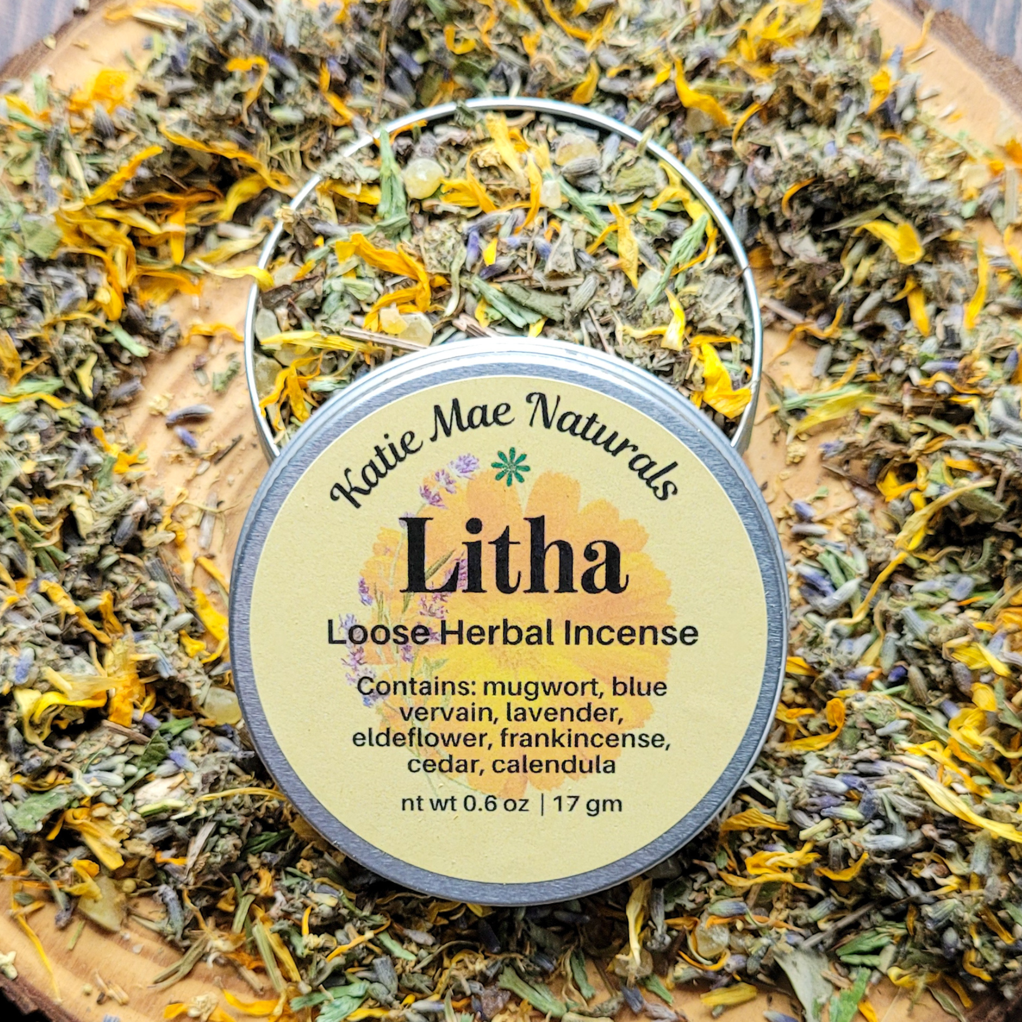 Litha Herbal Incense – Mugwort Lavender Frankincense Blend for Summer Solstice Rituals & Sun Energy