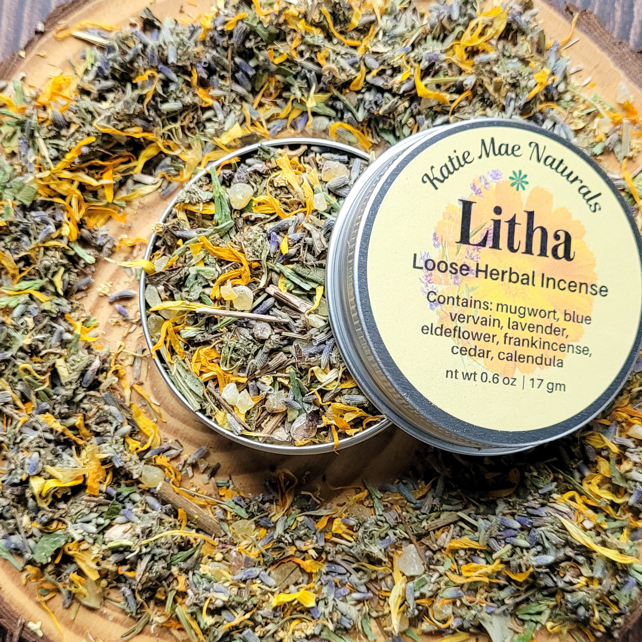 Litha Herbal Incense – Mugwort Lavender Frankincense Blend for Summer Solstice Rituals & Sun Energy