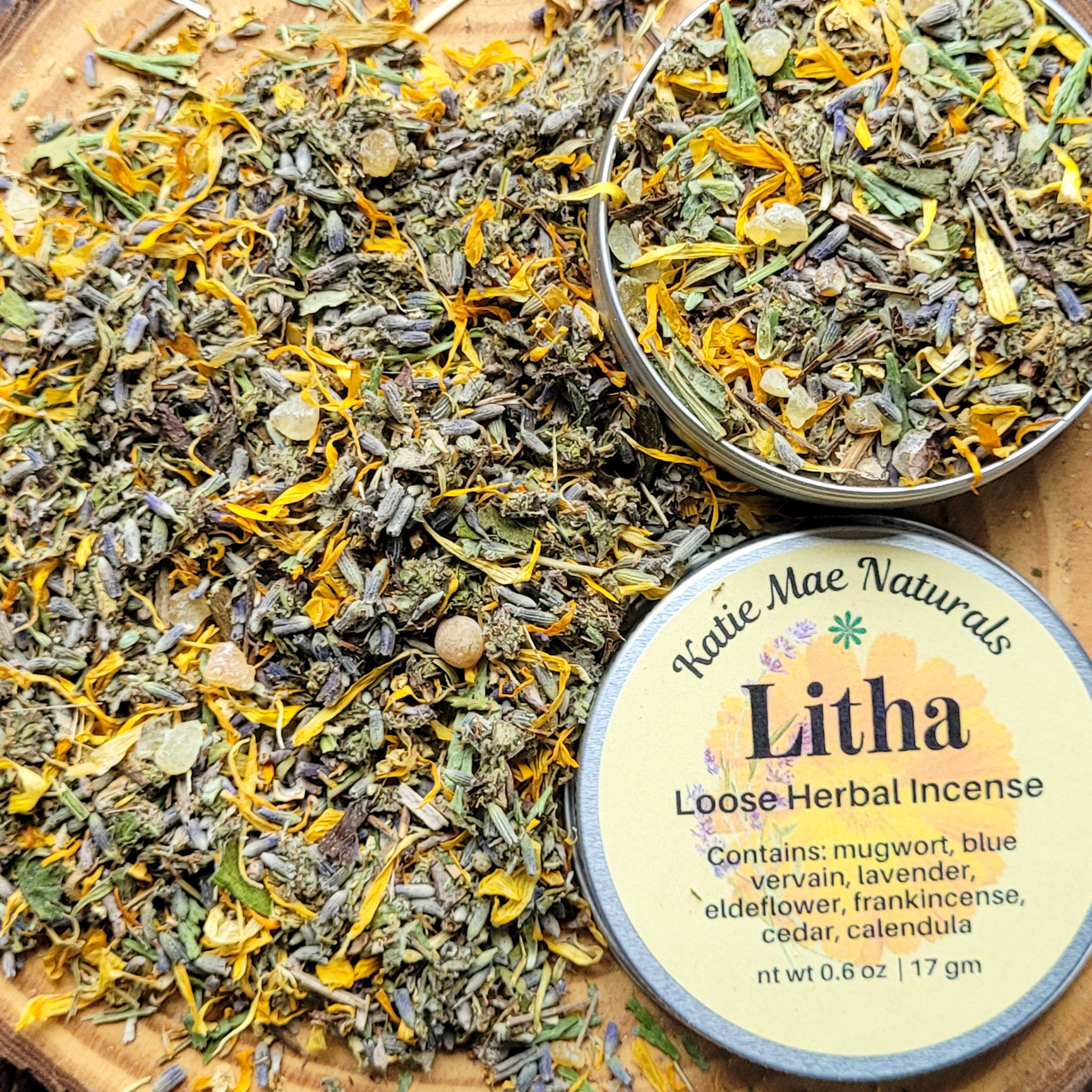 Litha Herbal Incense – Mugwort Lavender Frankincense Blend for Summer Solstice Rituals & Sun Energy