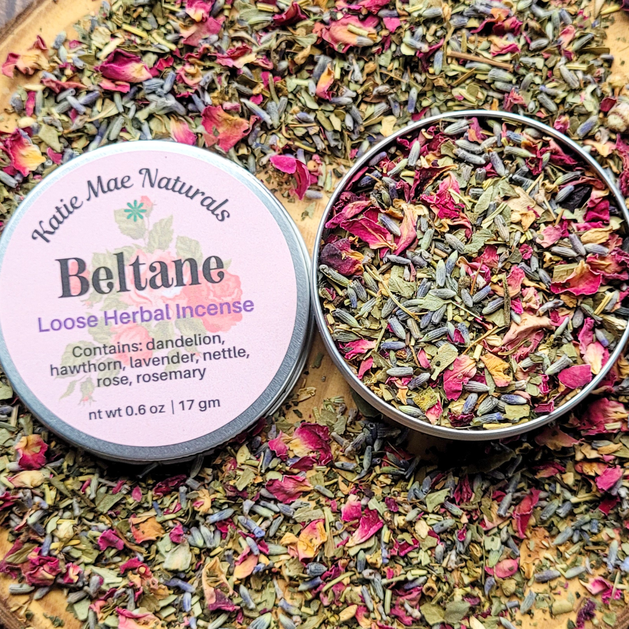 Beltane Herbal Incense – Rose Hawthorn Floral Blend for Passion, Growth & Spring Rituals