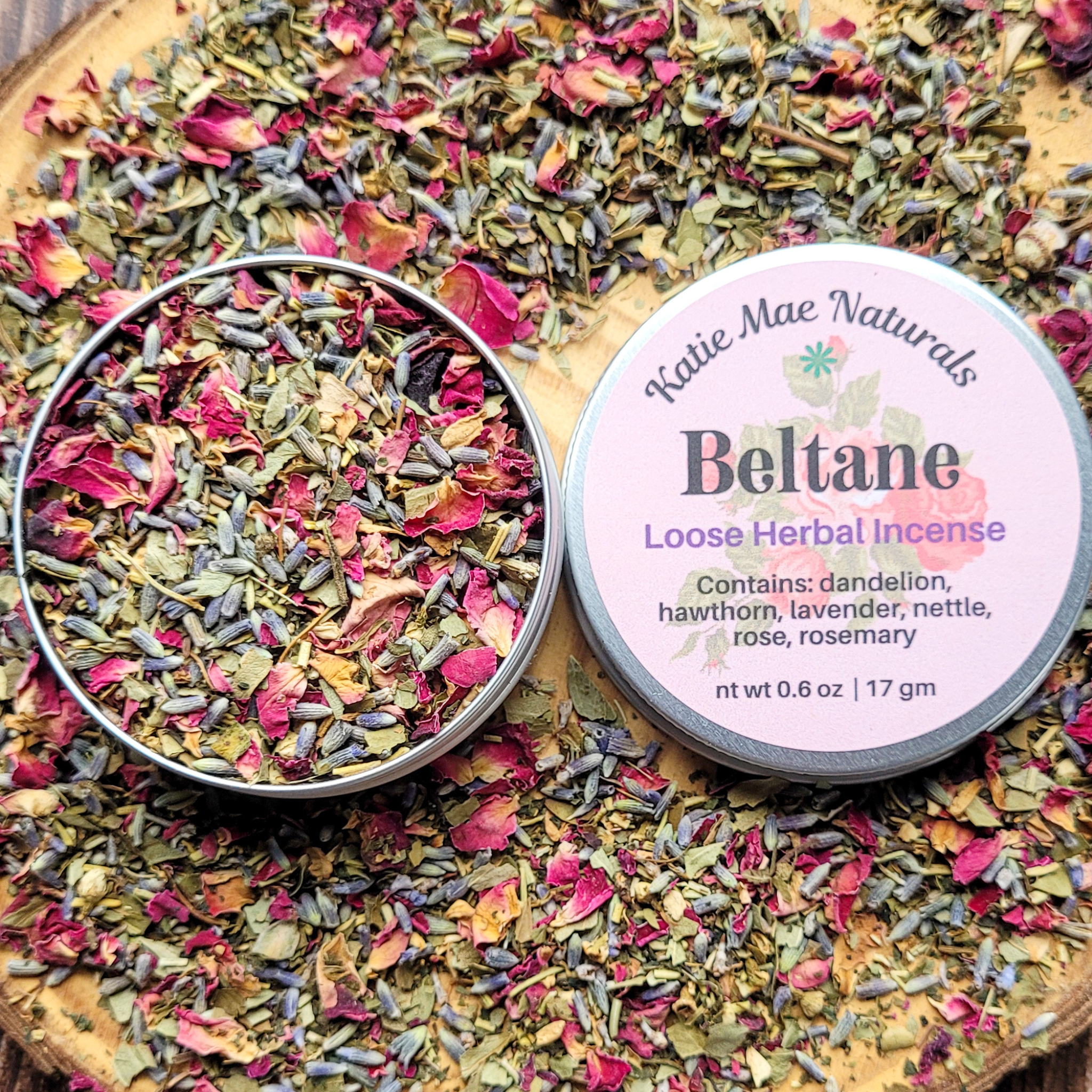 Beltane Herbal Incense – Rose Hawthorn Floral Blend for Passion, Growth & Spring Rituals