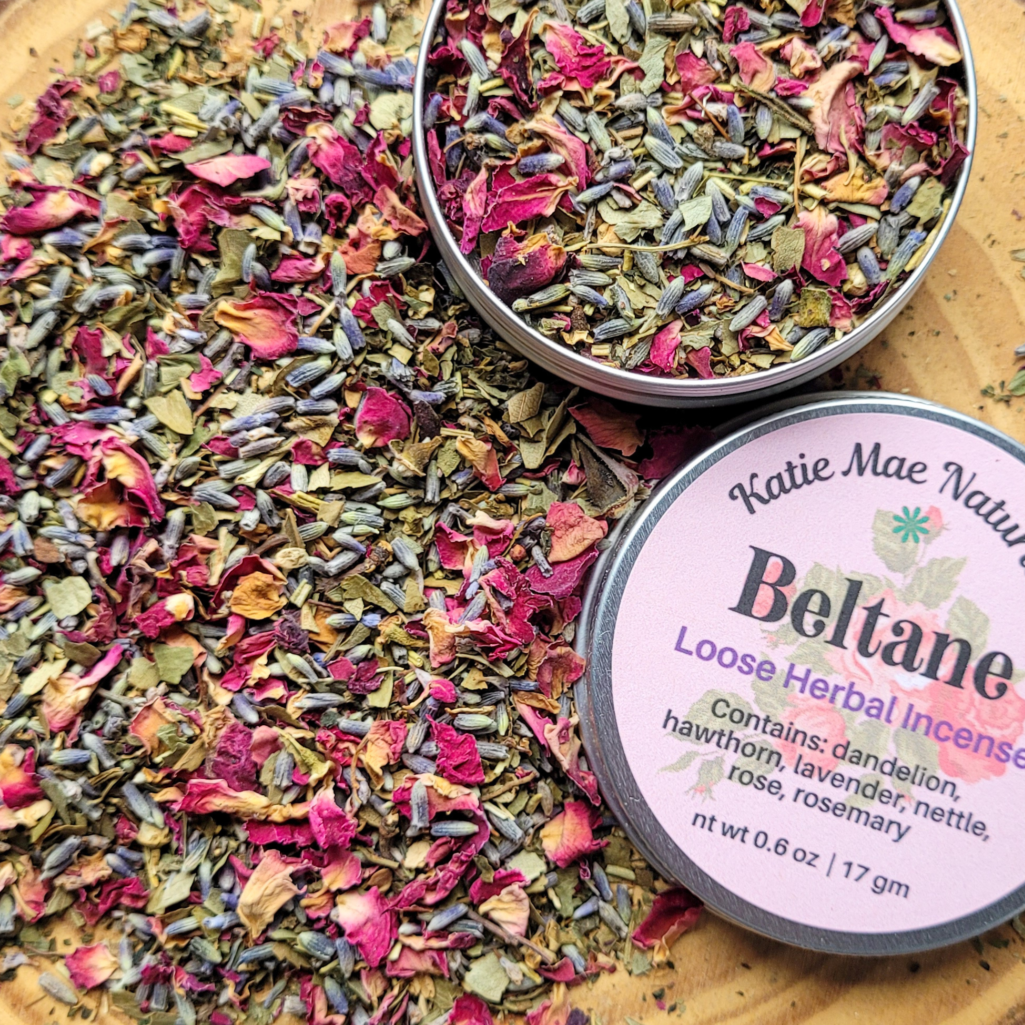 Beltane Herbal Incense – Rose Hawthorn Floral Blend for Passion, Growth & Spring Rituals