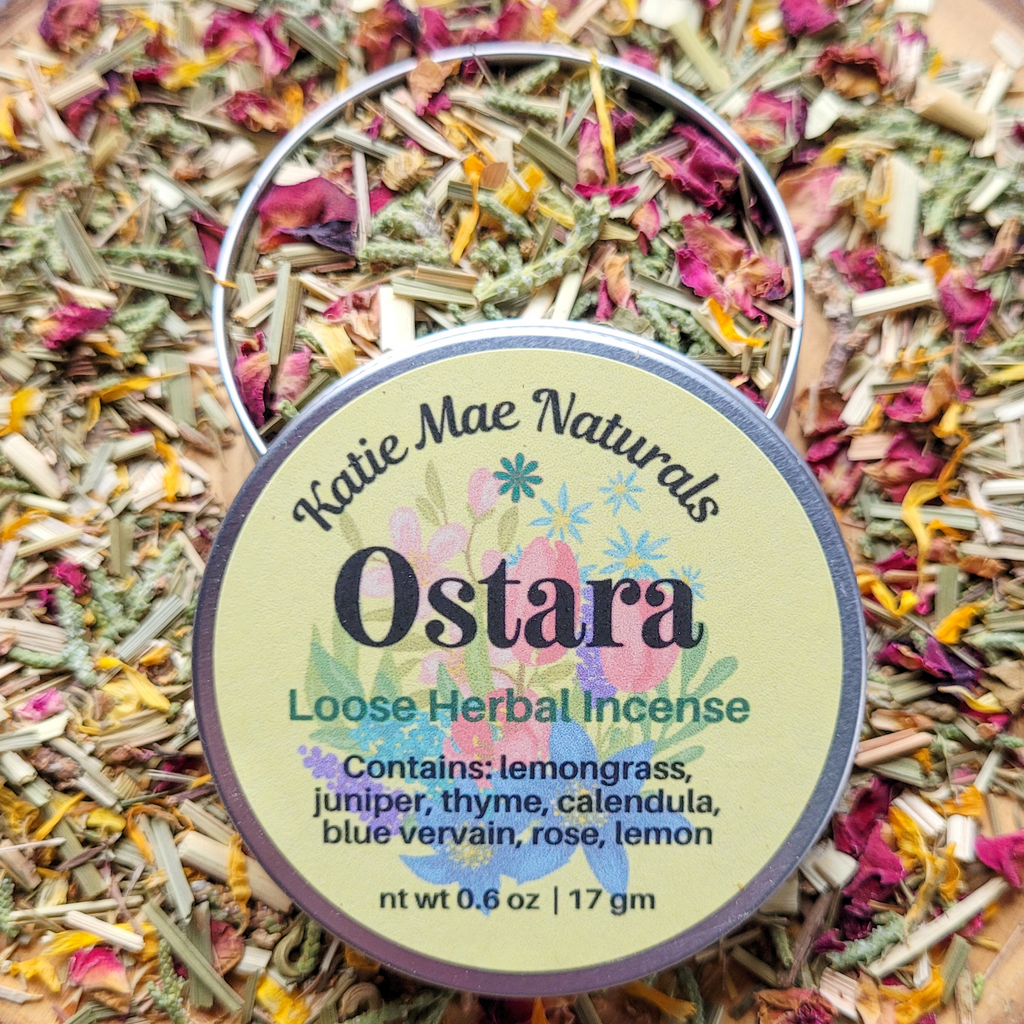 Ostara Herbal Incense – Rose Calendula Lemongrass Blend for Spring Renewal, Growth & Balance