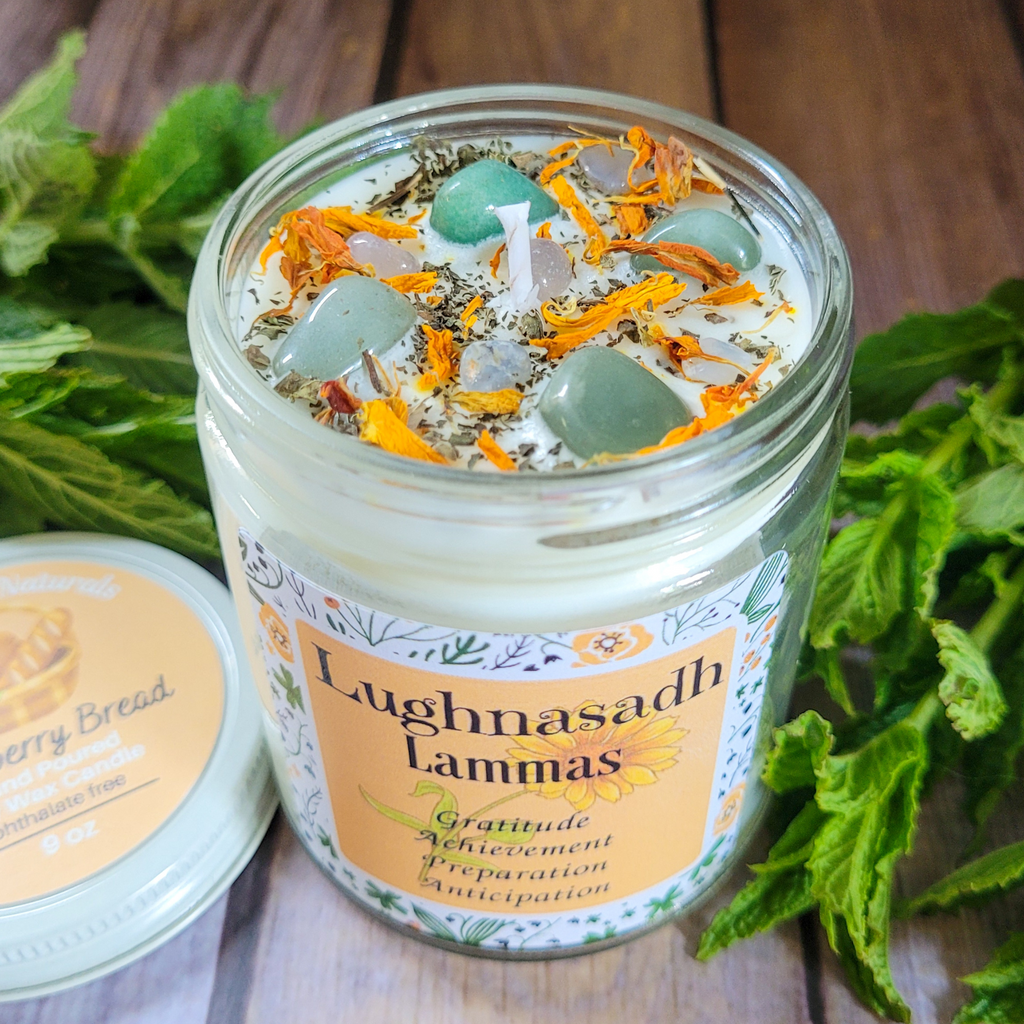 Lughnasadh Ritual Candle – Blackberry Bread Soy Candle for Harvest, Gratitude & Late Summer Rituals