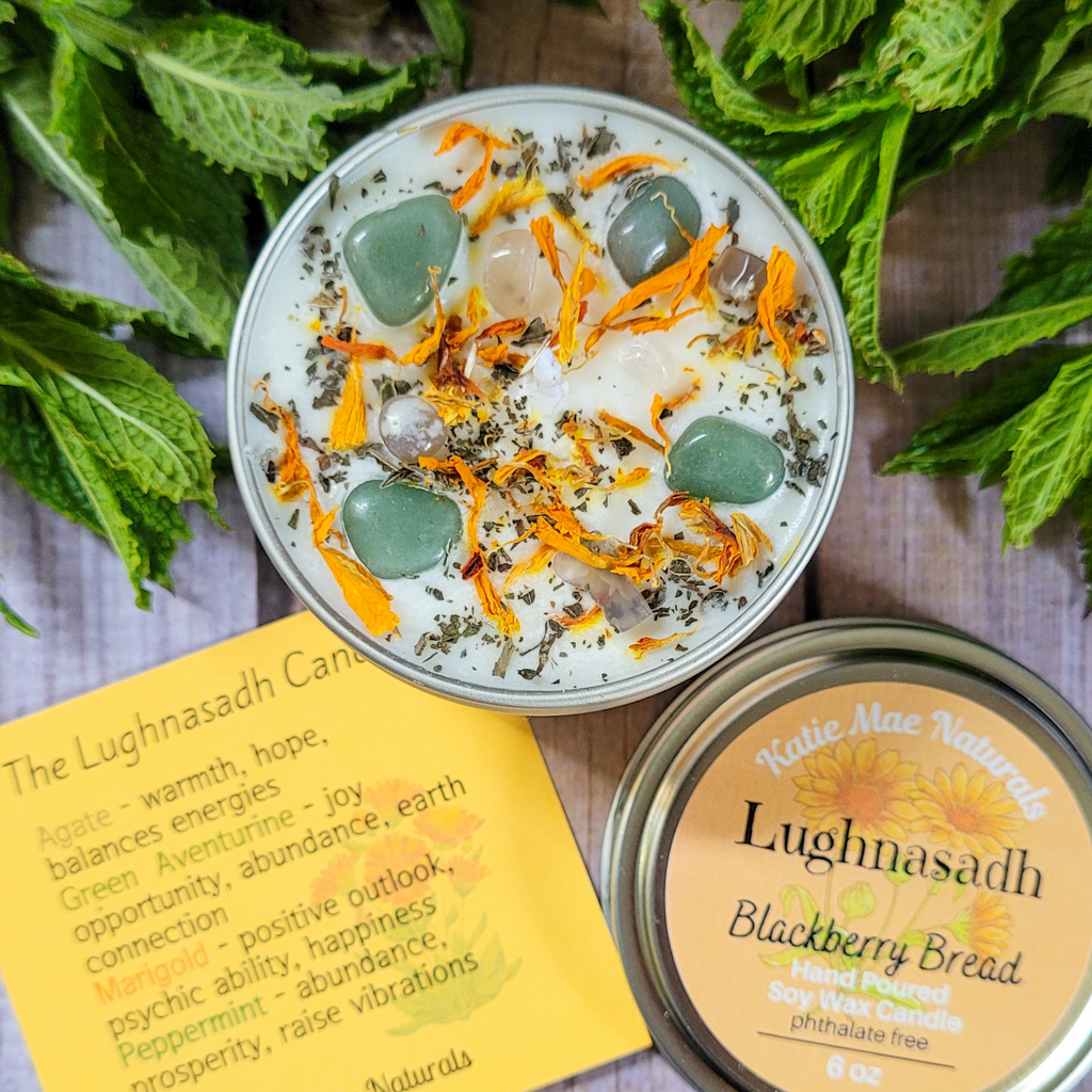 Lughnasadh Ritual Candle – Blackberry Bread Soy Candle for Harvest, Gratitude & Late Summer Rituals