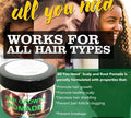 Hair Growth Pomade Grease with Mango butter, Peppermint Oil, Tea Tree Oil, Argan oil, Jojoba seed, Avocado oil, Castor oil, Sweet Almond, Vitamin E Oil for Scalp and Hair