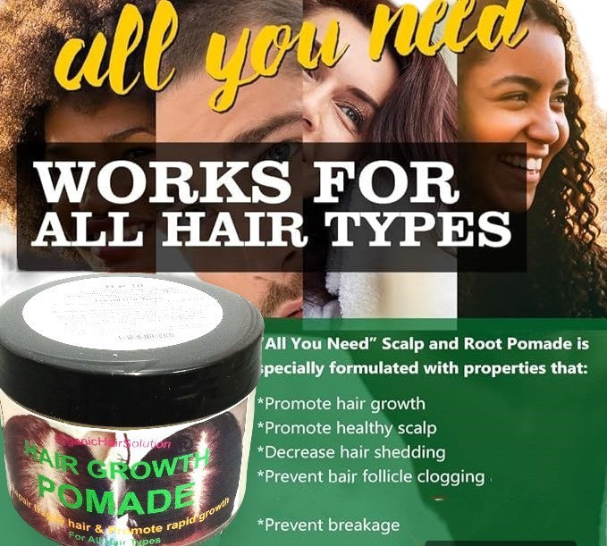 Hair Growth Pomade Grease with Mango butter, Peppermint Oil, Tea Tree Oil, Argan oil, Jojoba seed, Avocado oil, Castor oil, Sweet Almond, Vitamin E Oil for Scalp and Hair