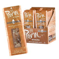 Primal Strips Hickory Smoked meatless vegan jerky in 1 oz single-serve package with retail display box on a white background.
