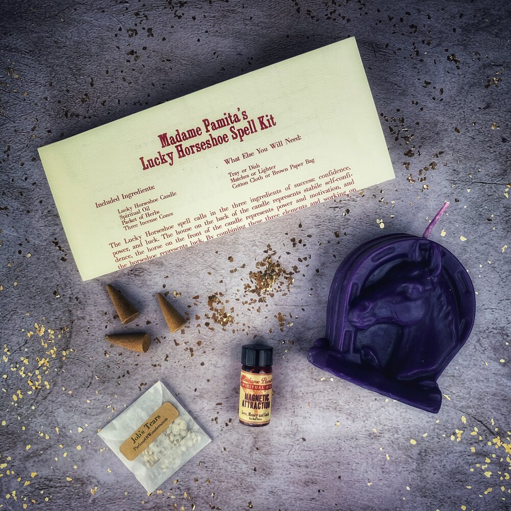 Lucky Horseshoe Candle Spell Kit - Luck & Power Magic