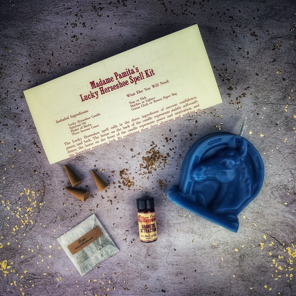 Lucky Horseshoe Candle Spell Kit - Luck & Power Magic