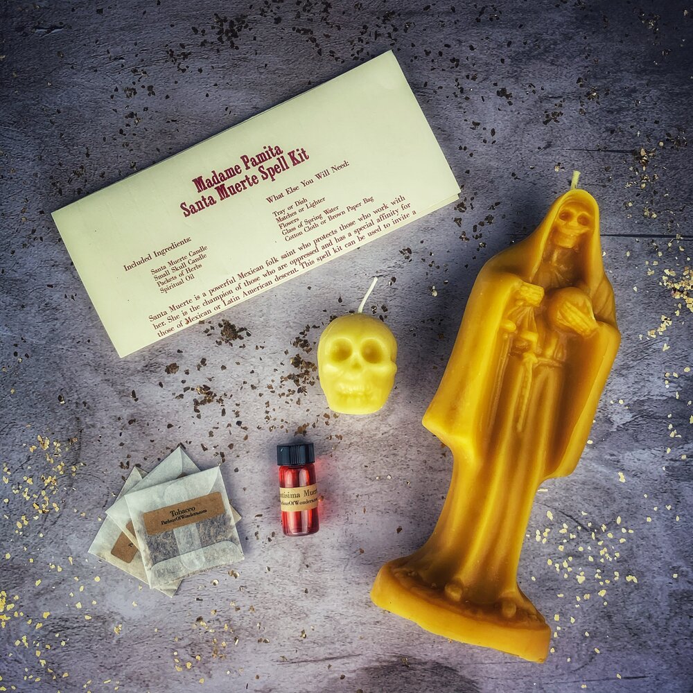 Santa Muerte Candle Spell Kit - Sacred Folk Saint Devotion & Protection