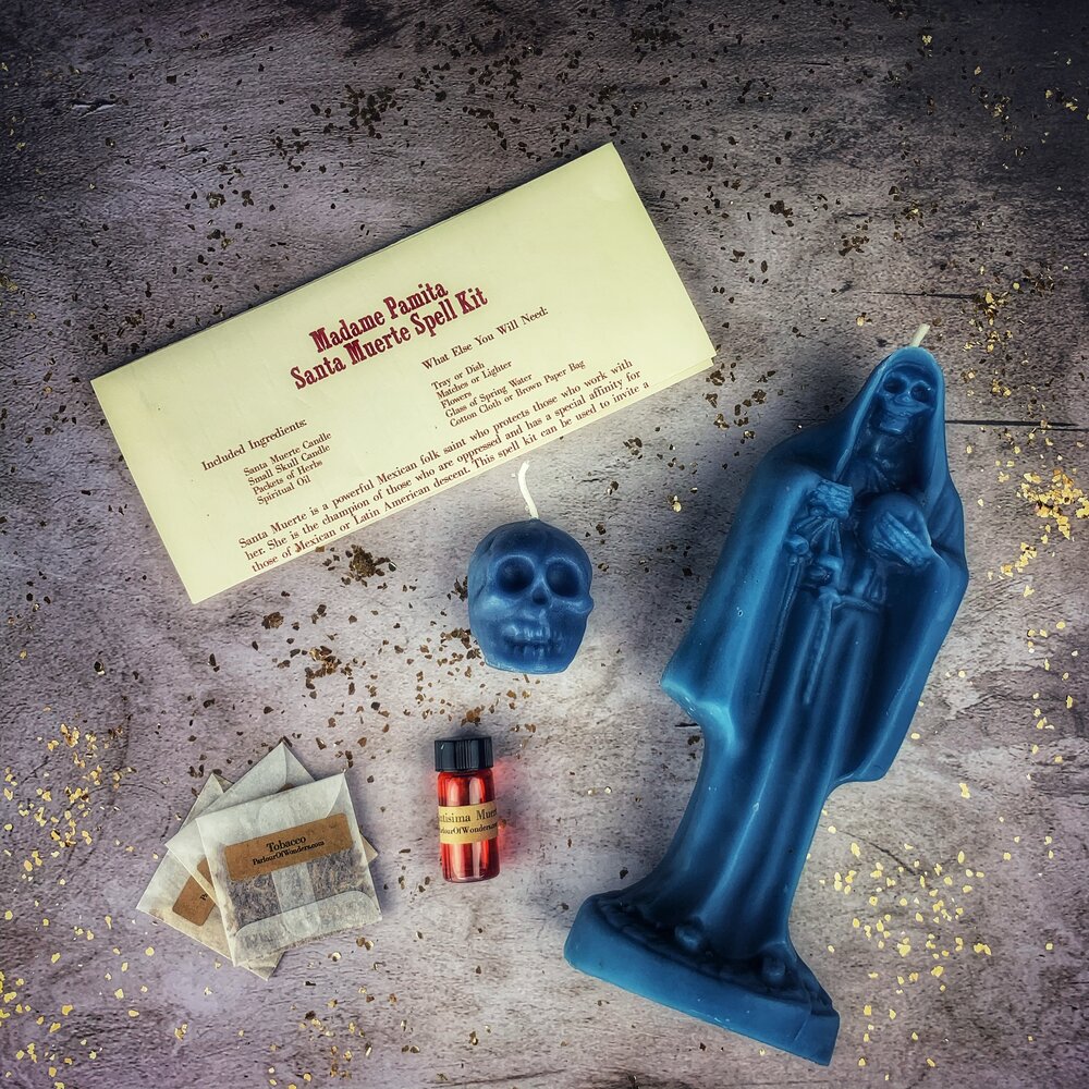 Santa Muerte Candle Spell Kit - Sacred Folk Saint Devotion & Protection