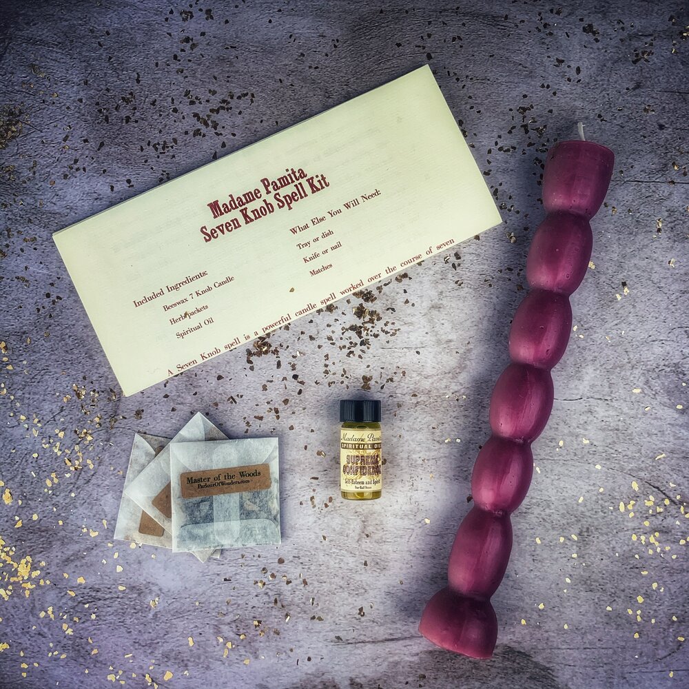 Seven Knob Candle Spell Kit - Seven-Day Manifestation Magic